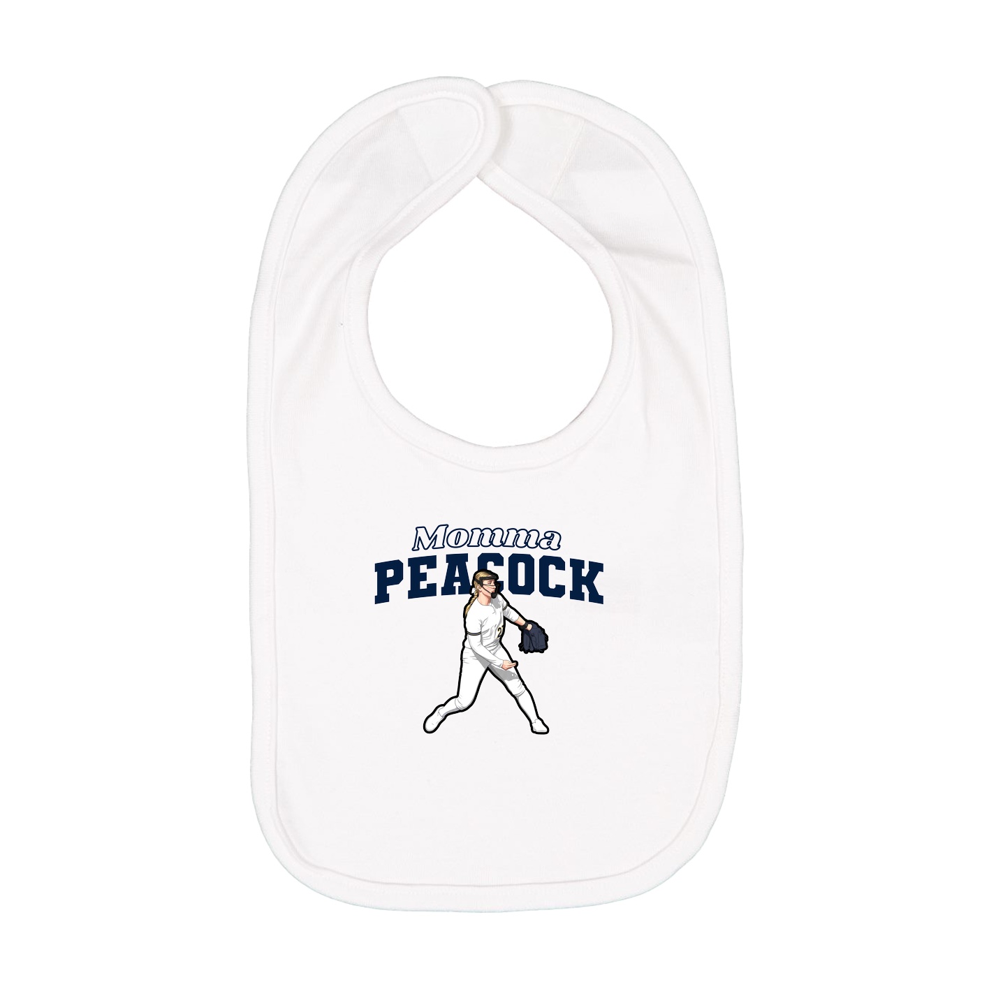 Infant Bib — Mothers Day Block in White