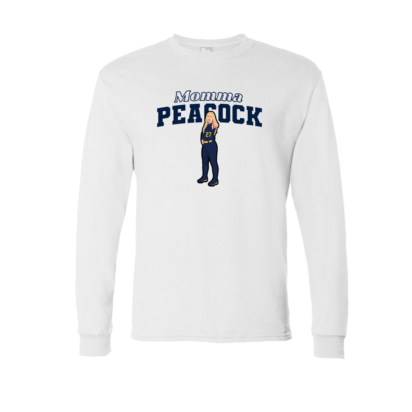 Long Sleeve Tee — Mothers Day Block in White