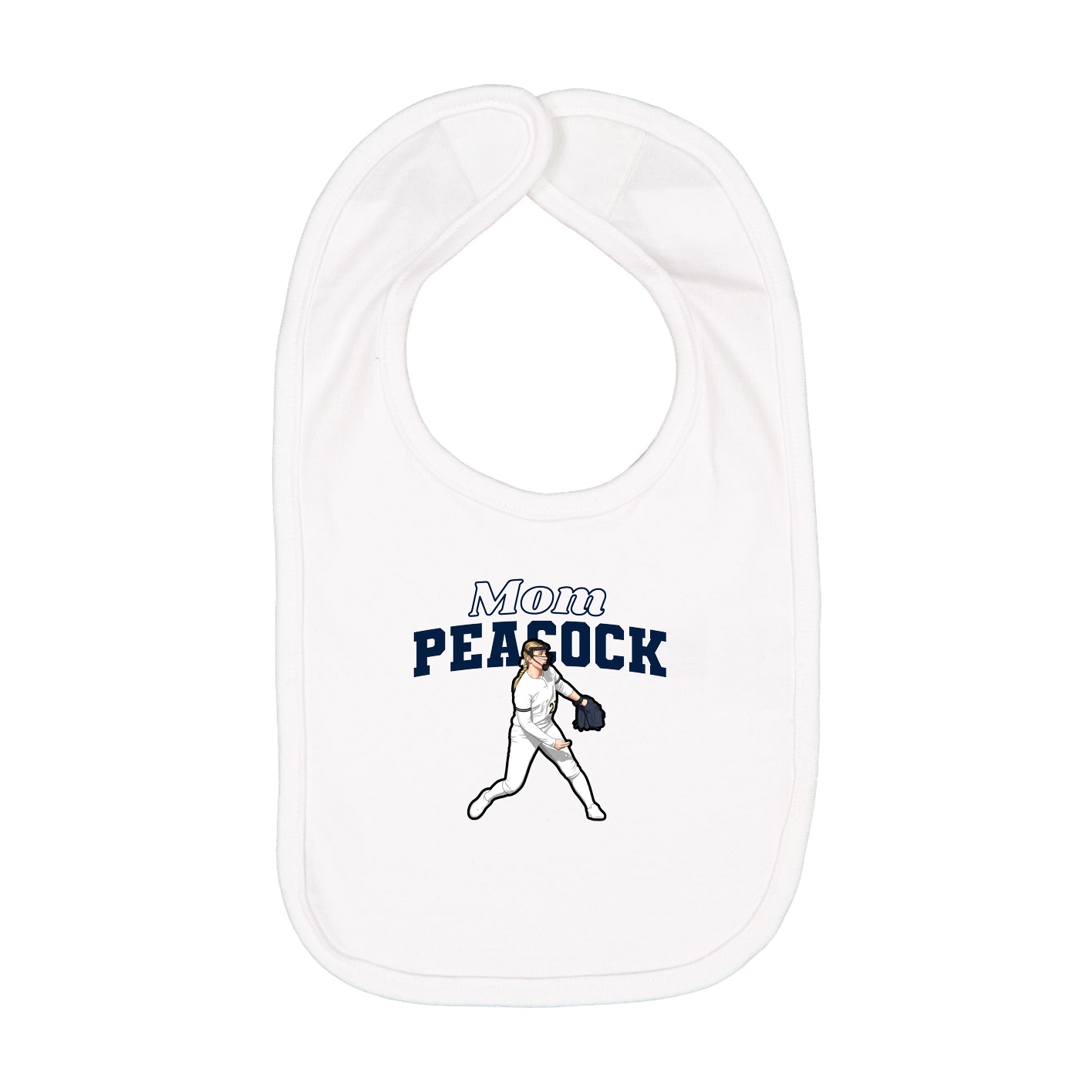 Infant Bib — Mothers Day Block in White