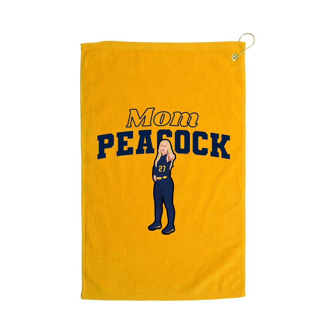 Golf Towel — Mothers Day Block in Gold