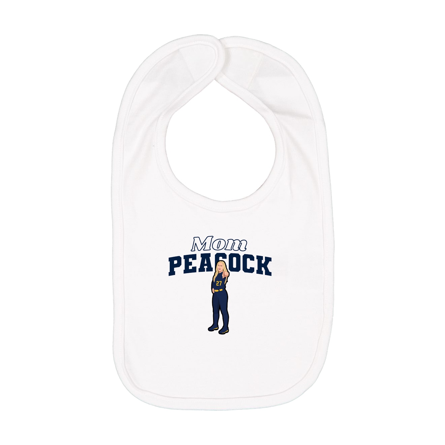 Infant Bib — Mothers Day Block in White