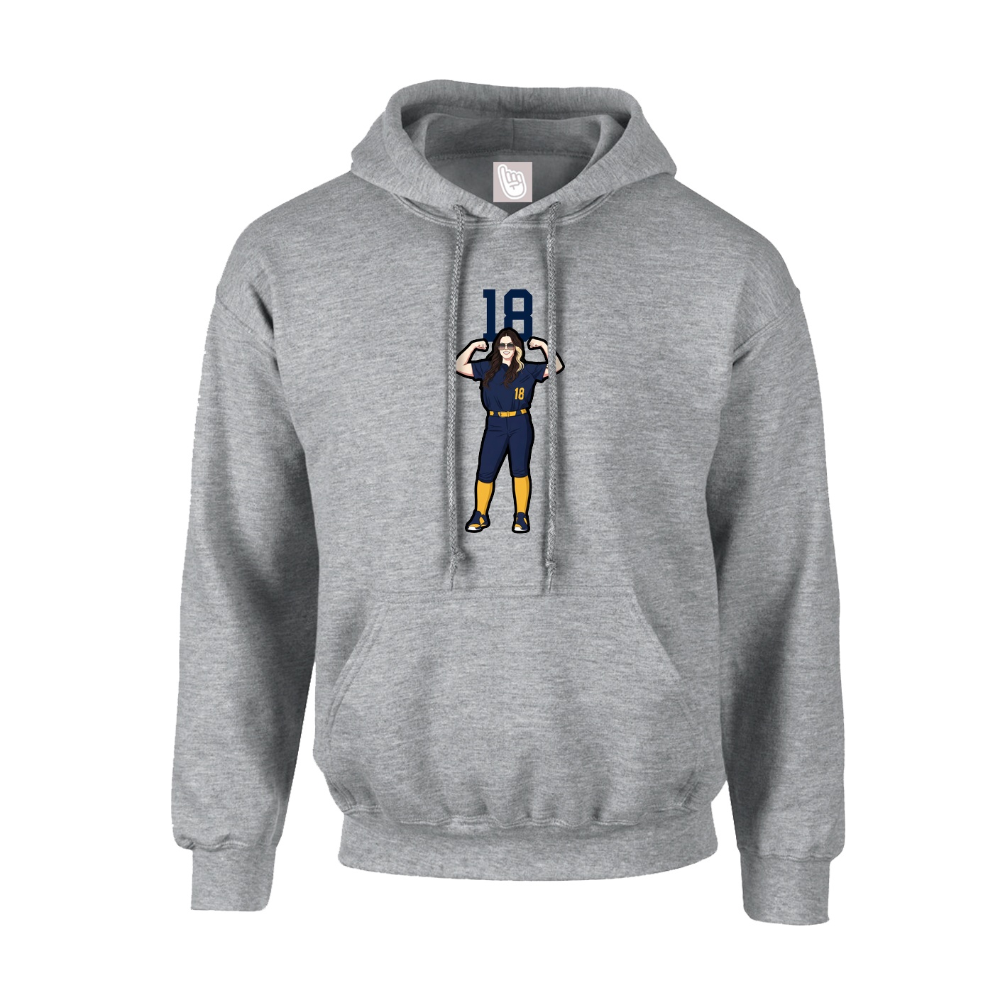 Hoodie — Number Top in Grey