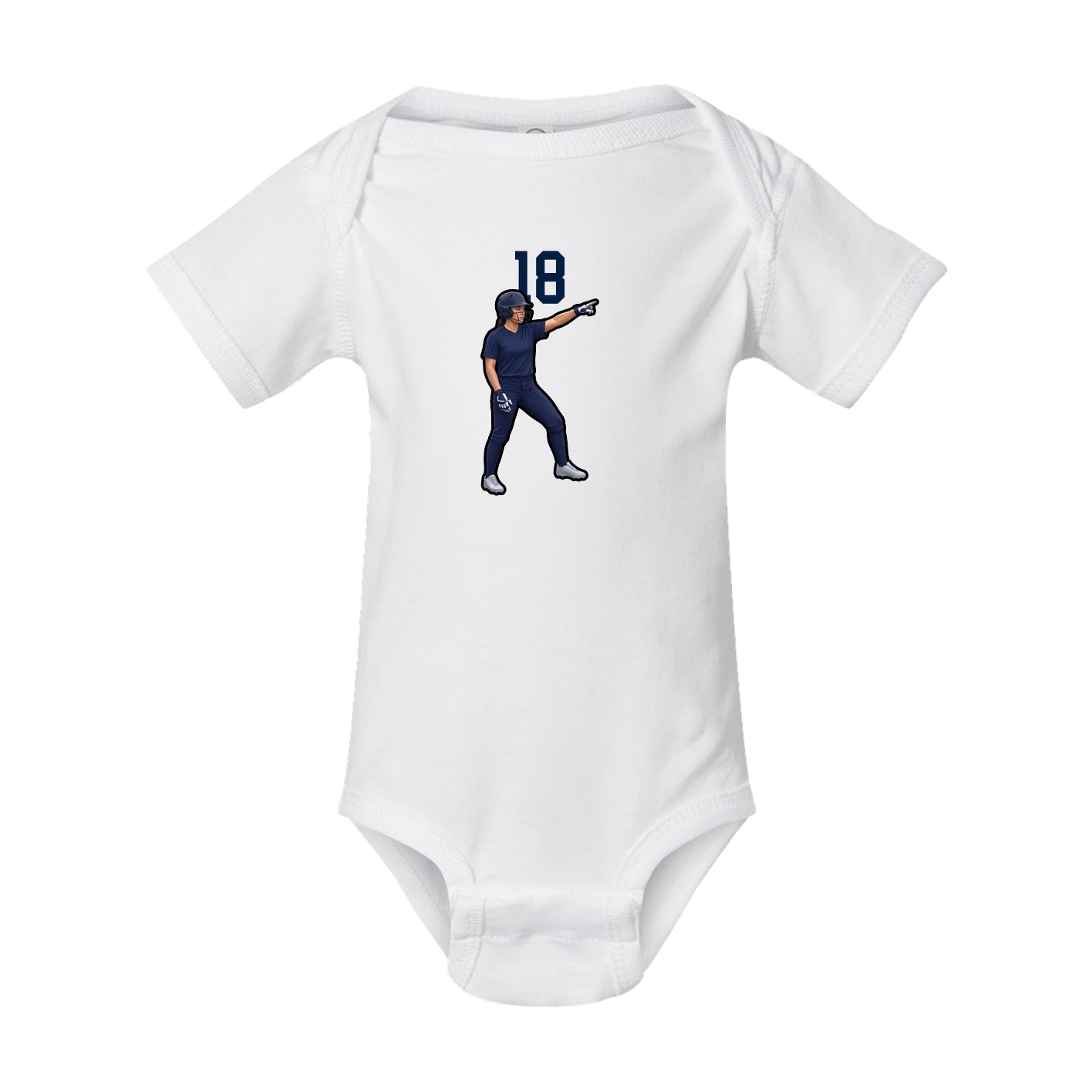 Baby Onesie — Number Top in White