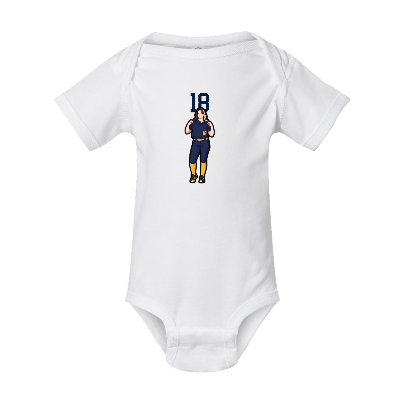 Baby Onesie — Number Top in White