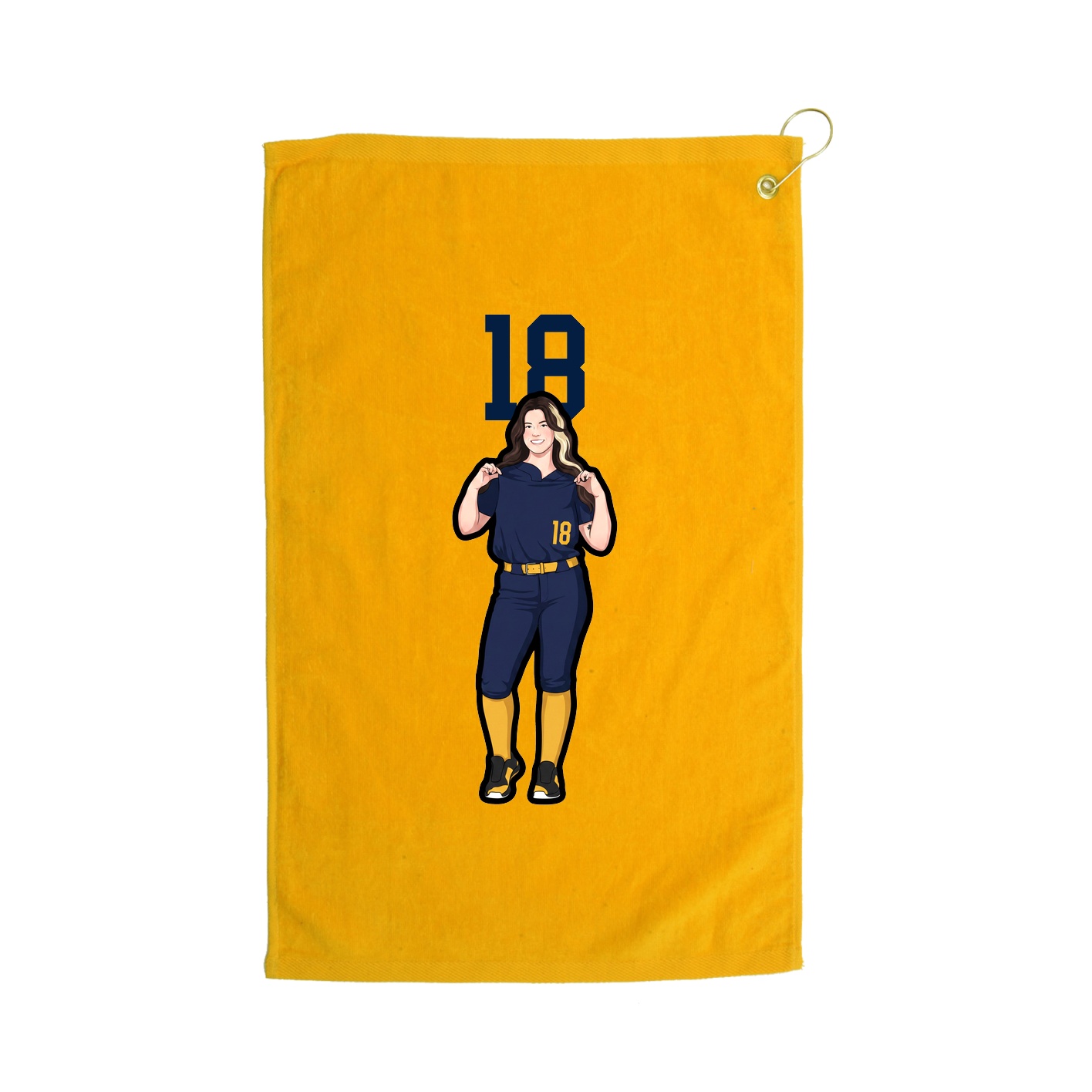Golf Towel — Number Top in Gold