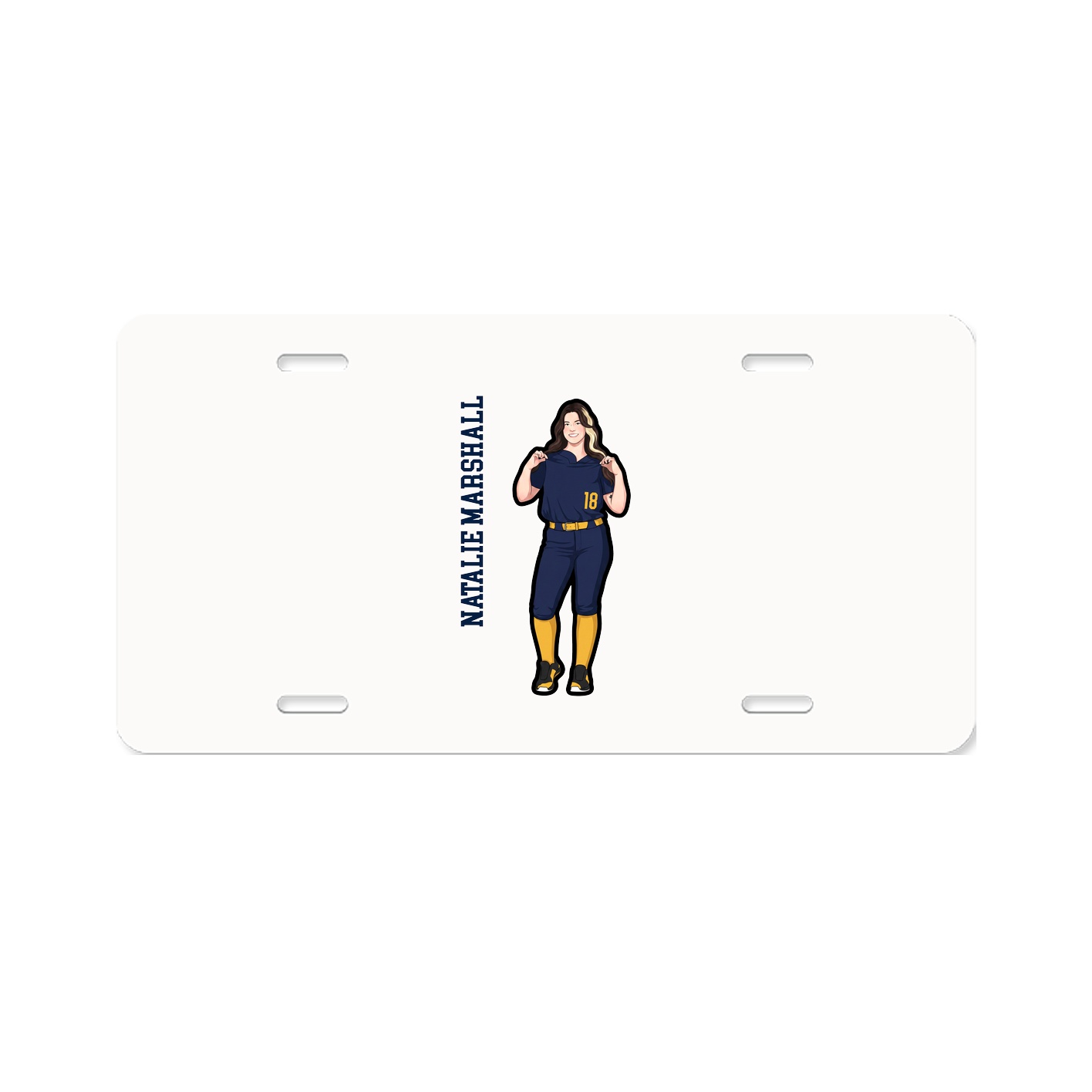 License Plate — Name Vertical in Classic