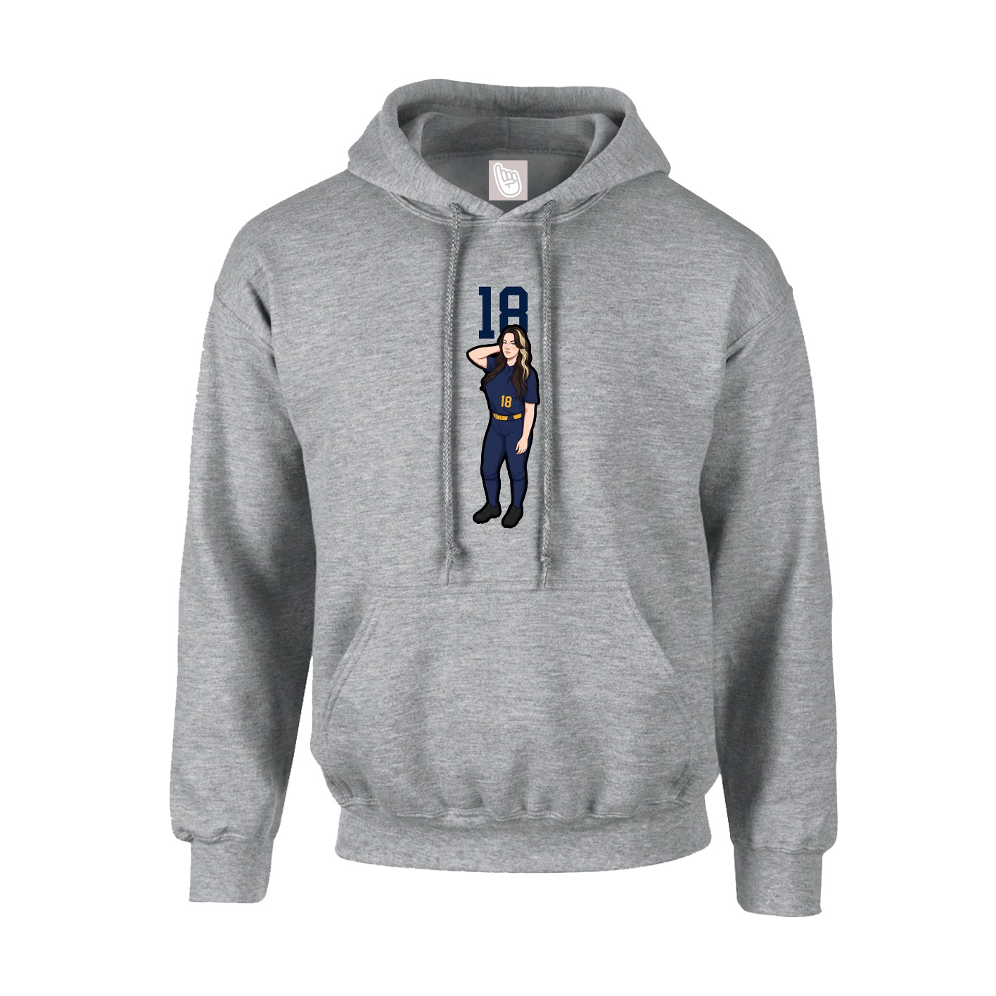 Youth Hoodie — Number Top in Grey