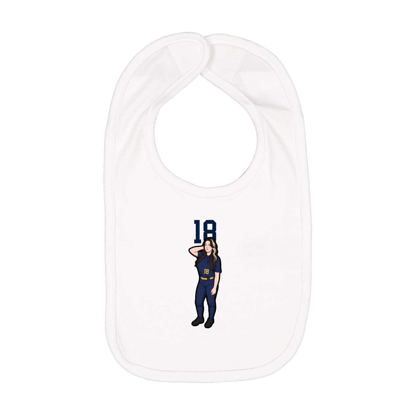 Infant Bib — Number Top in White