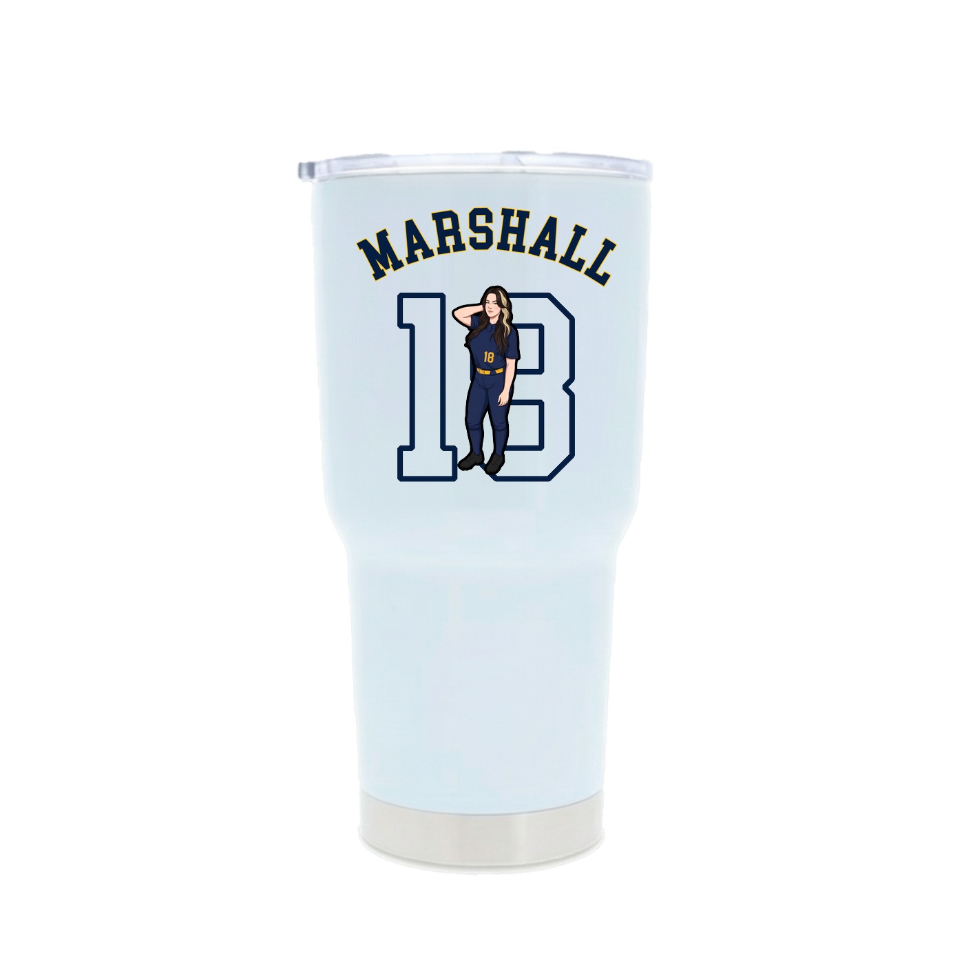 30oz Stainless Steel Tumbler — Shirsey Arch in White
