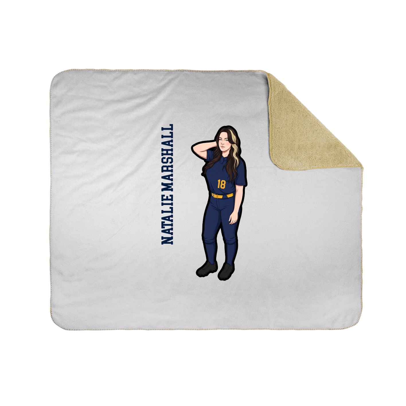 Throw Blanket — Name Vertical in White