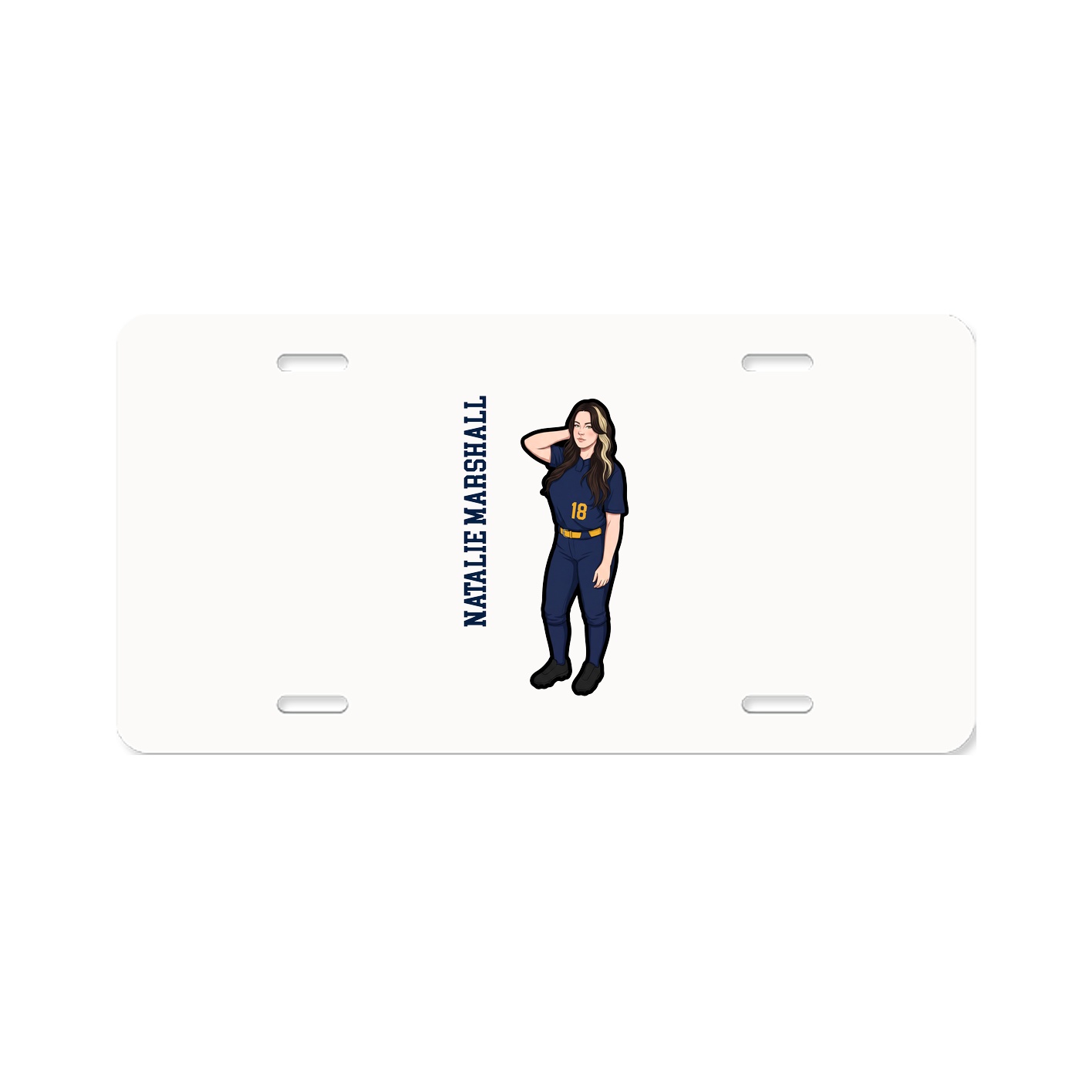 License Plate — Name Vertical in Classic