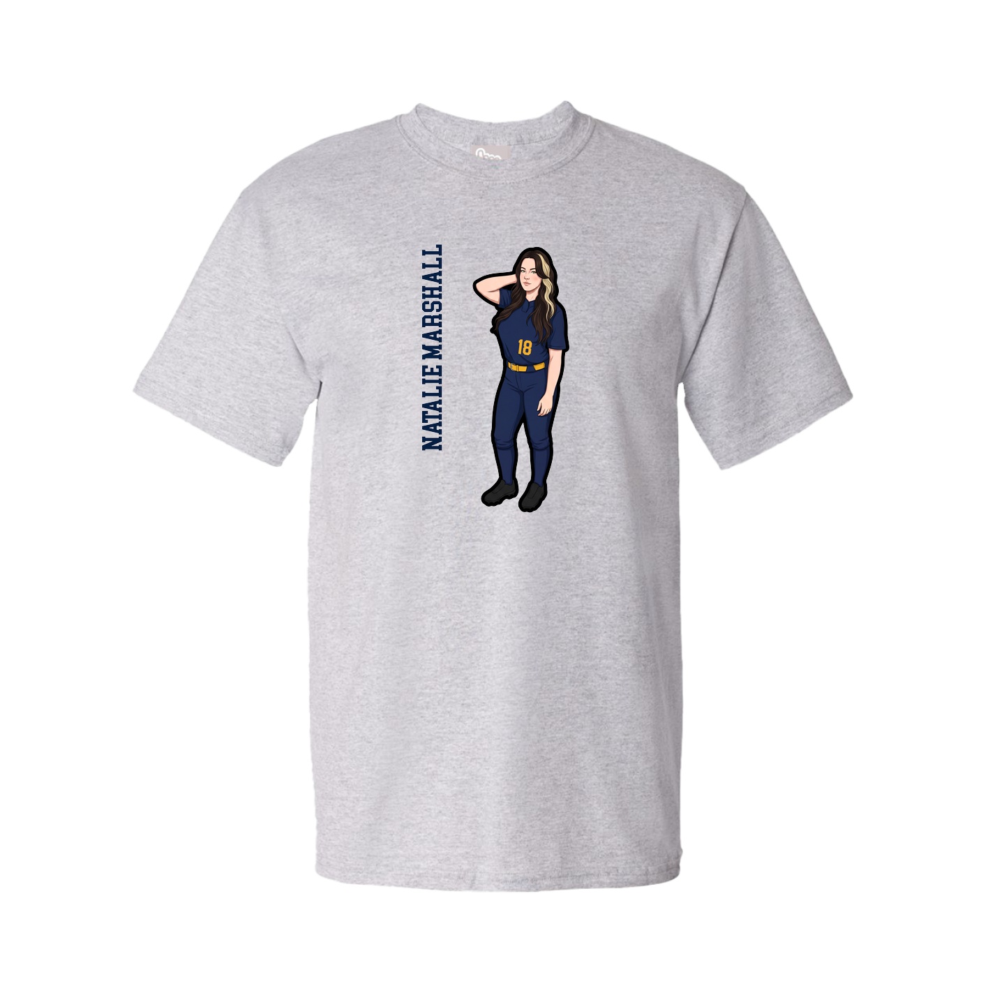 Tee — Name Vertical in Grey