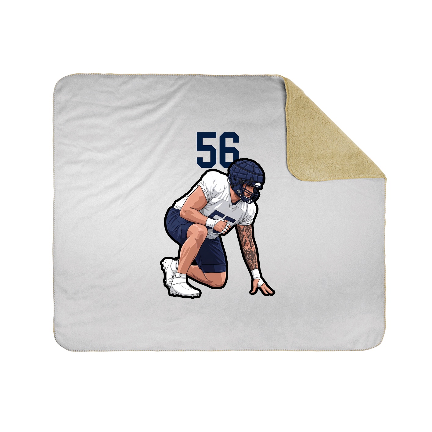 Throw Blanket — Number Top in White