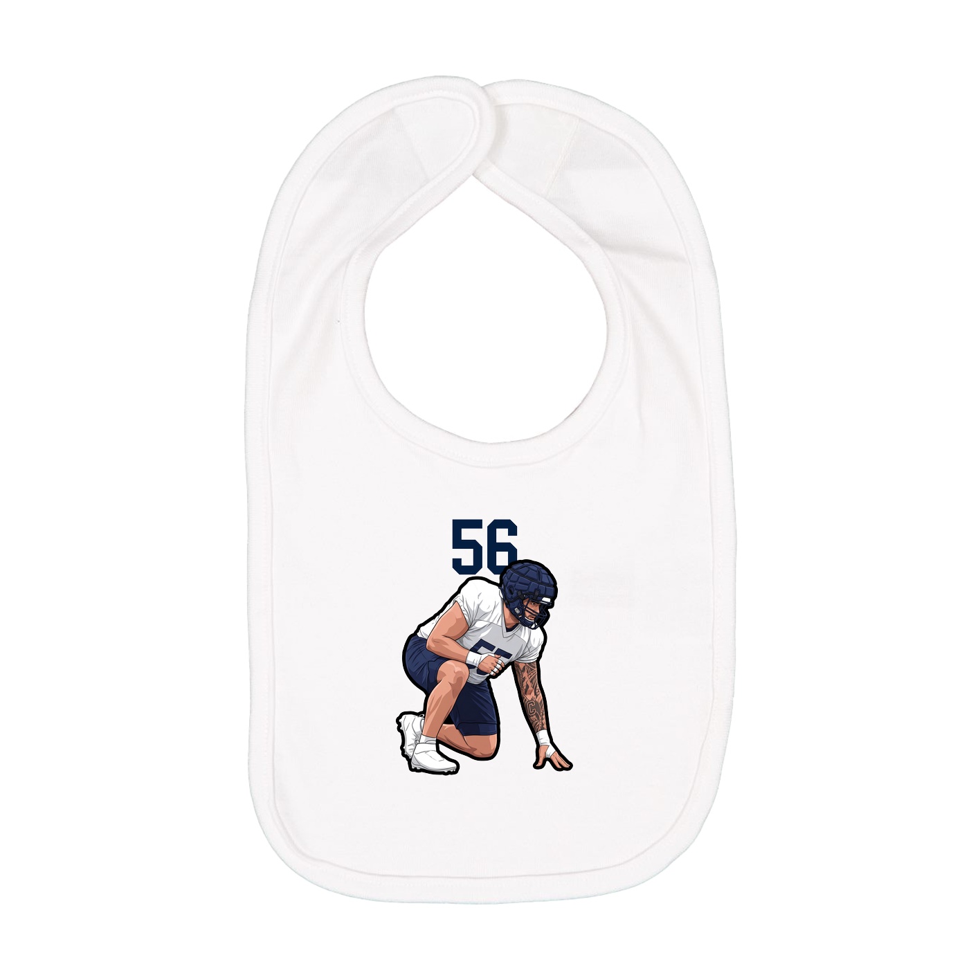 Infant Bib — Number Top in White