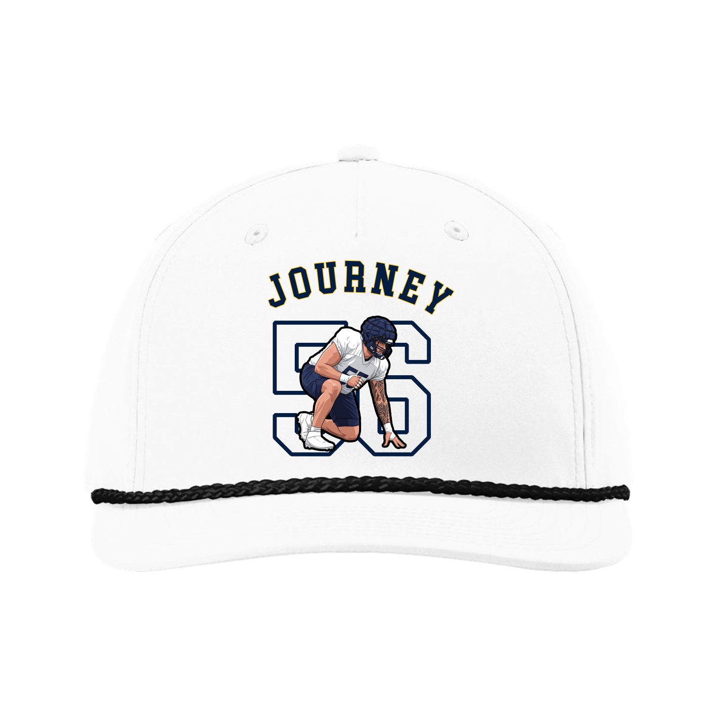 Five-Panel Classic Rope Cap — Shirsey Arch in White