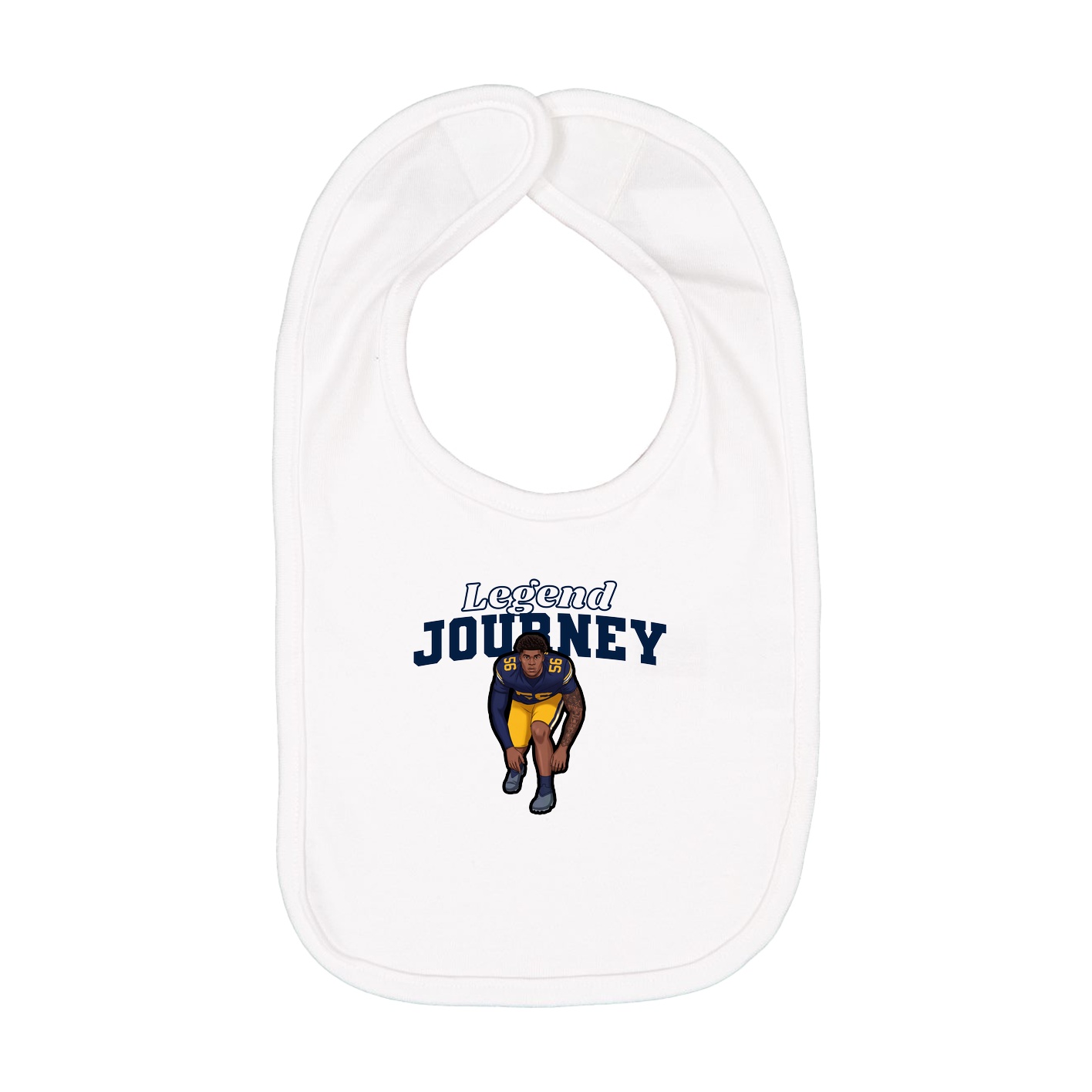 Infant Bib — Name Arch in White