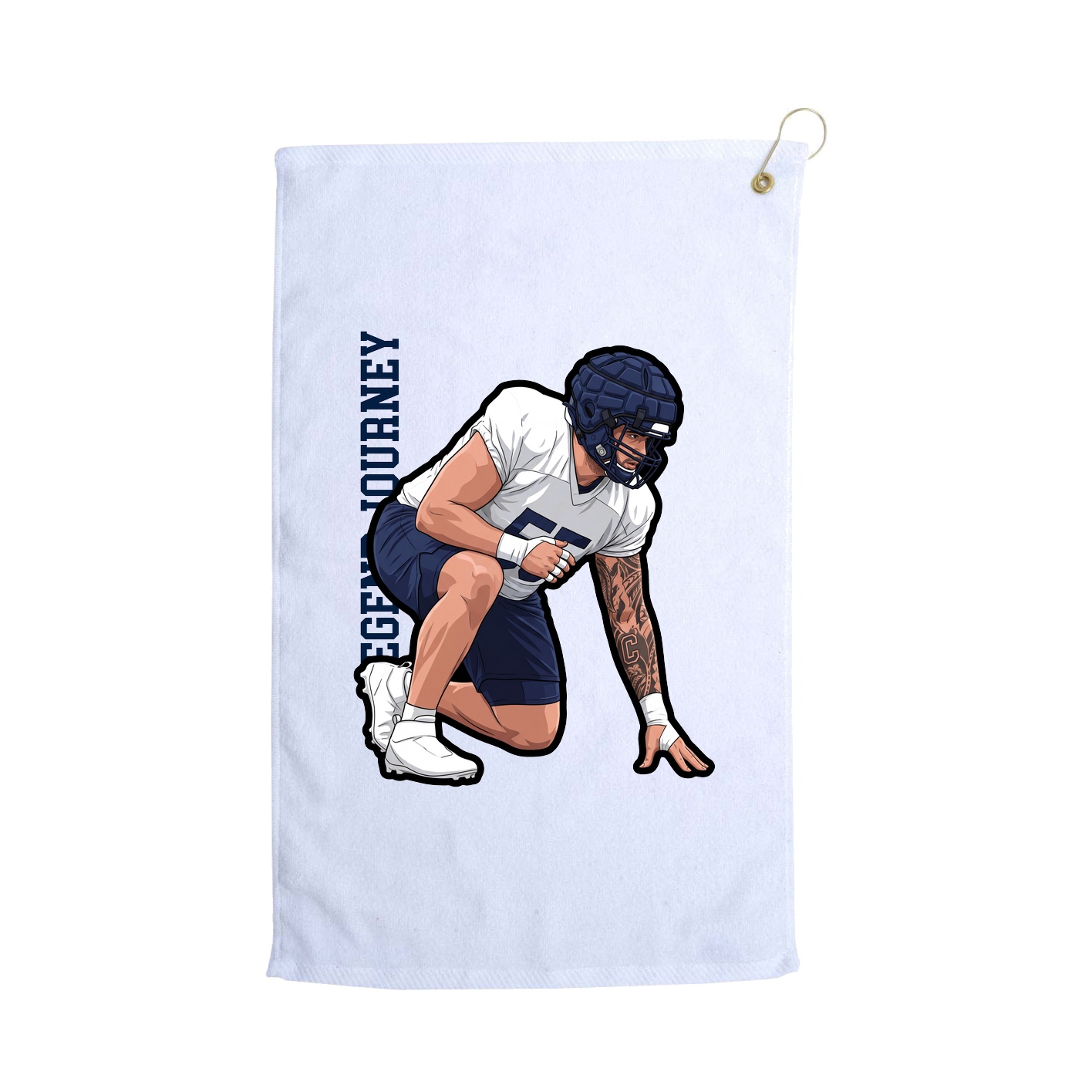 Golf Towel — Name Vertical in White