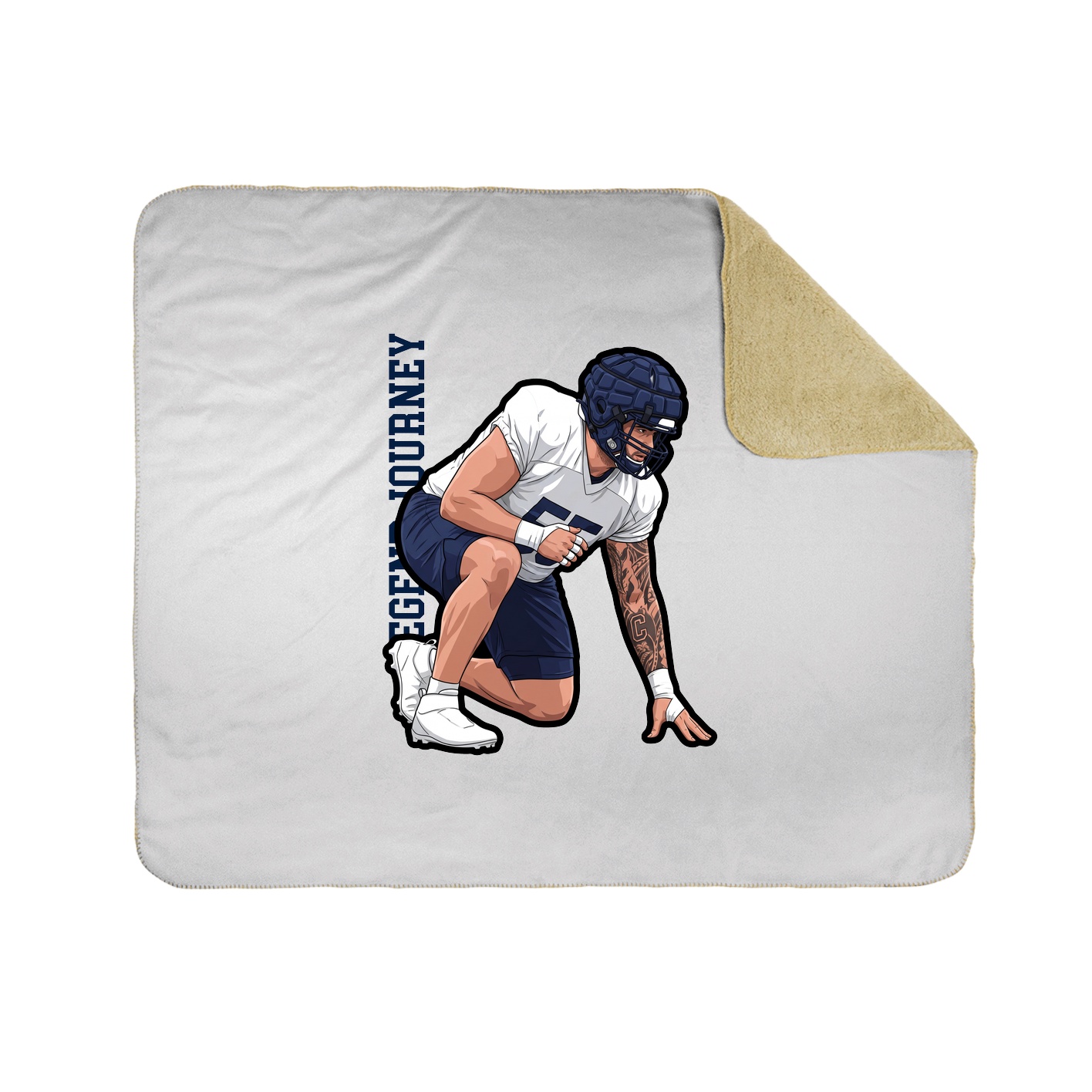 Throw Blanket — Name Vertical in White