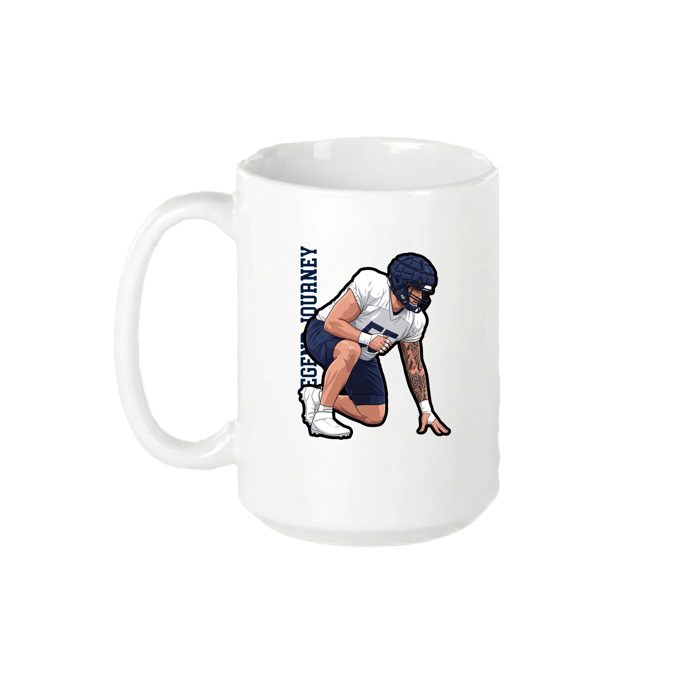 15oz Coffee Mug — Name Vertical in White