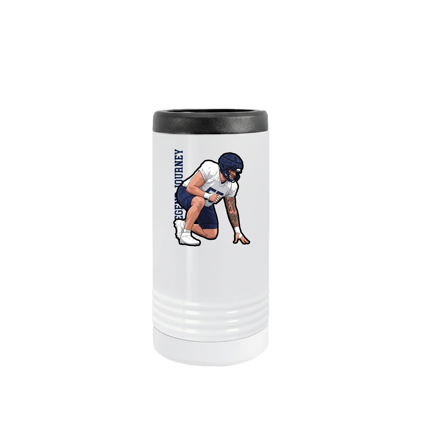 Slim Beverage Holder — Name Vertical in White