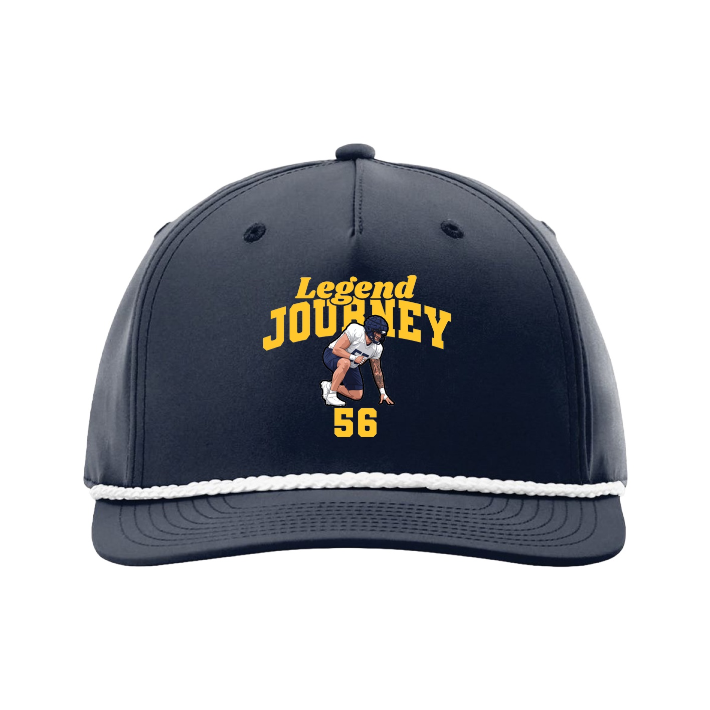 Five-Panel Classic Rope Cap — Signature Arch in Navy