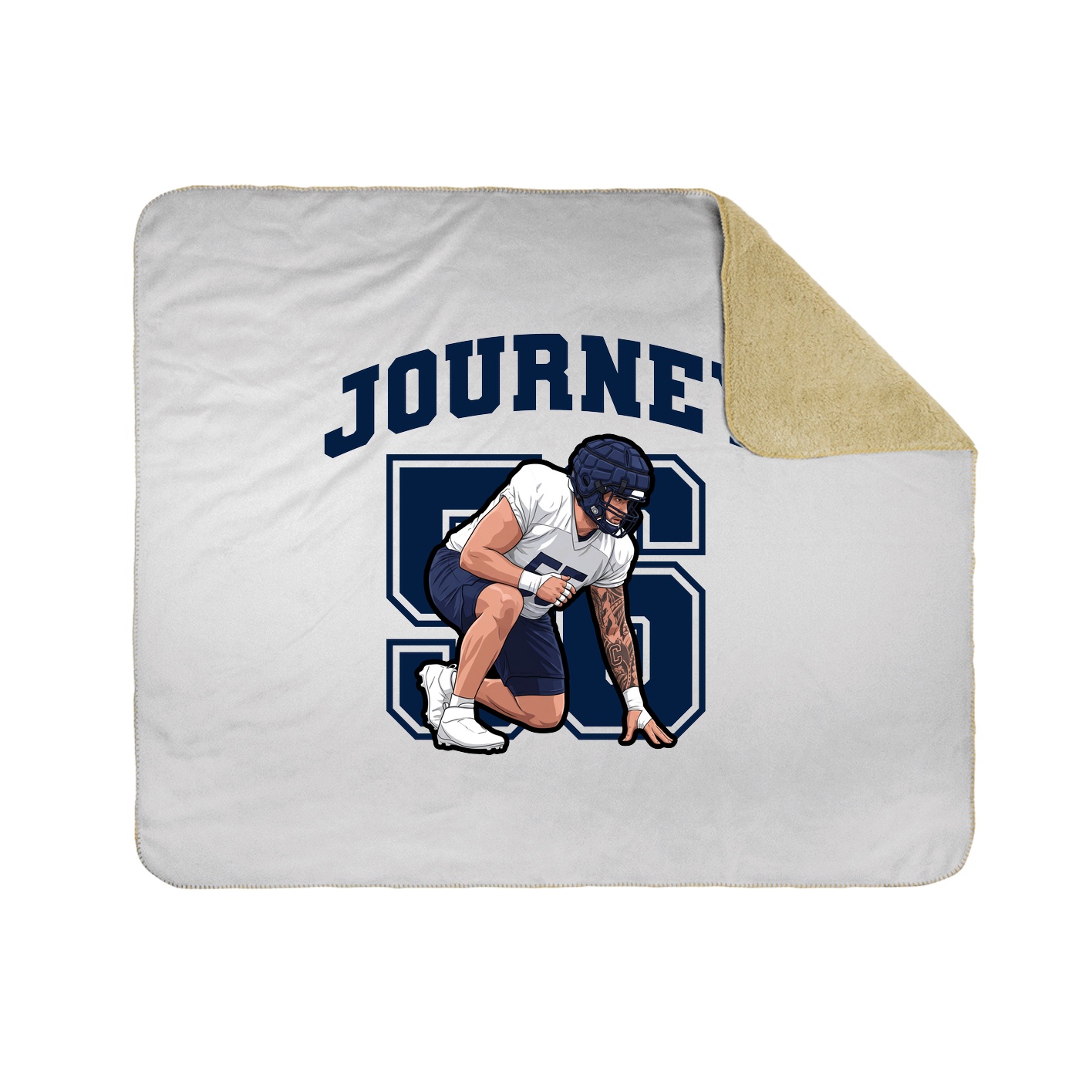 Throw Blanket — Number in White
