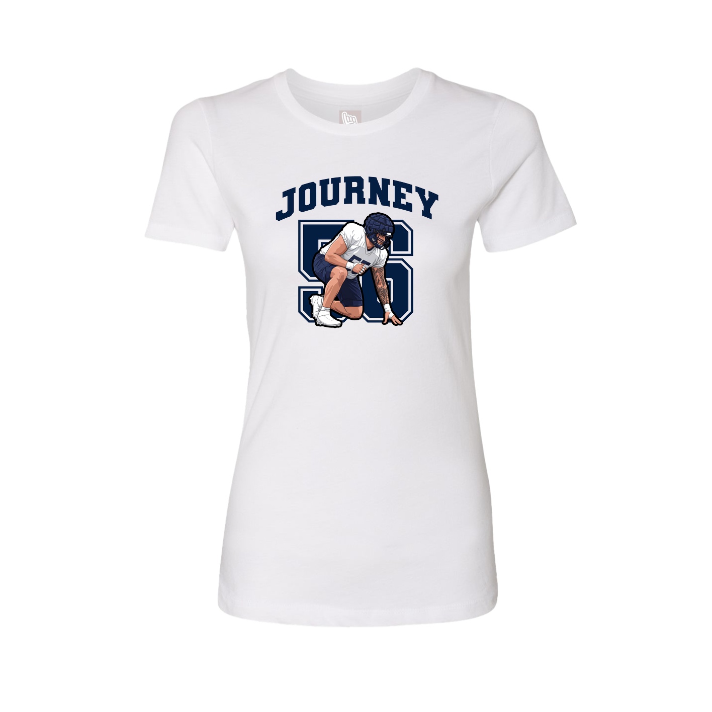 Fitted Women's Tee — Number in White