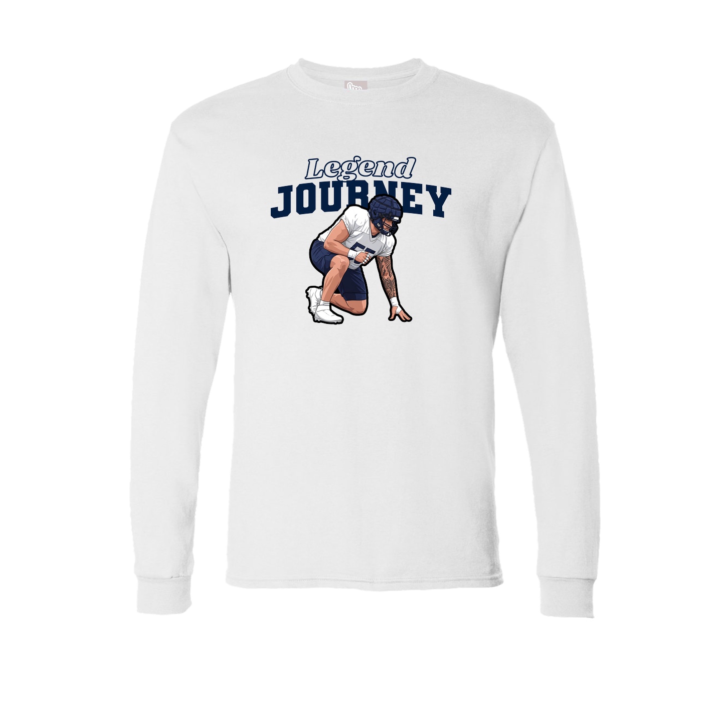 Long Sleeve Tee — Name Arch in White