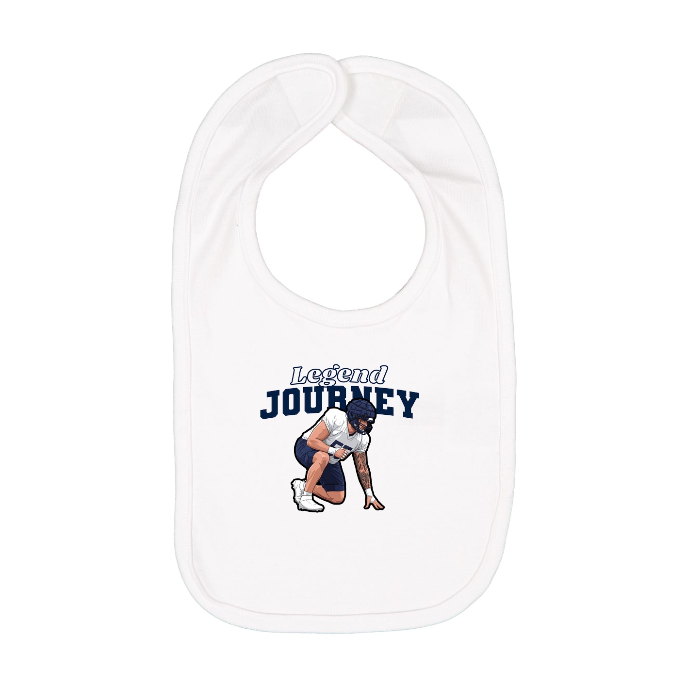 Infant Bib — Name Arch in White
