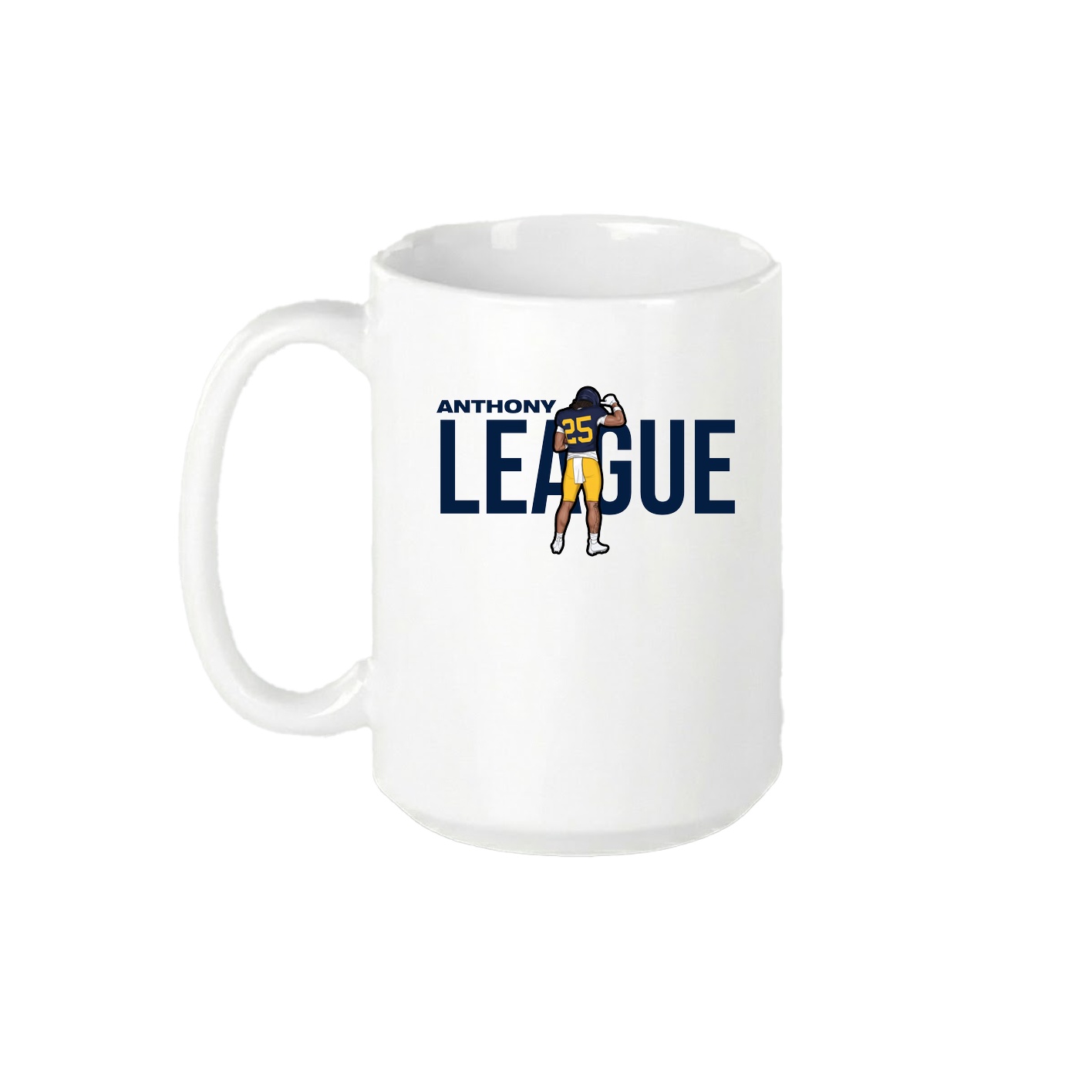 15oz Coffee Mug — Player Name in White