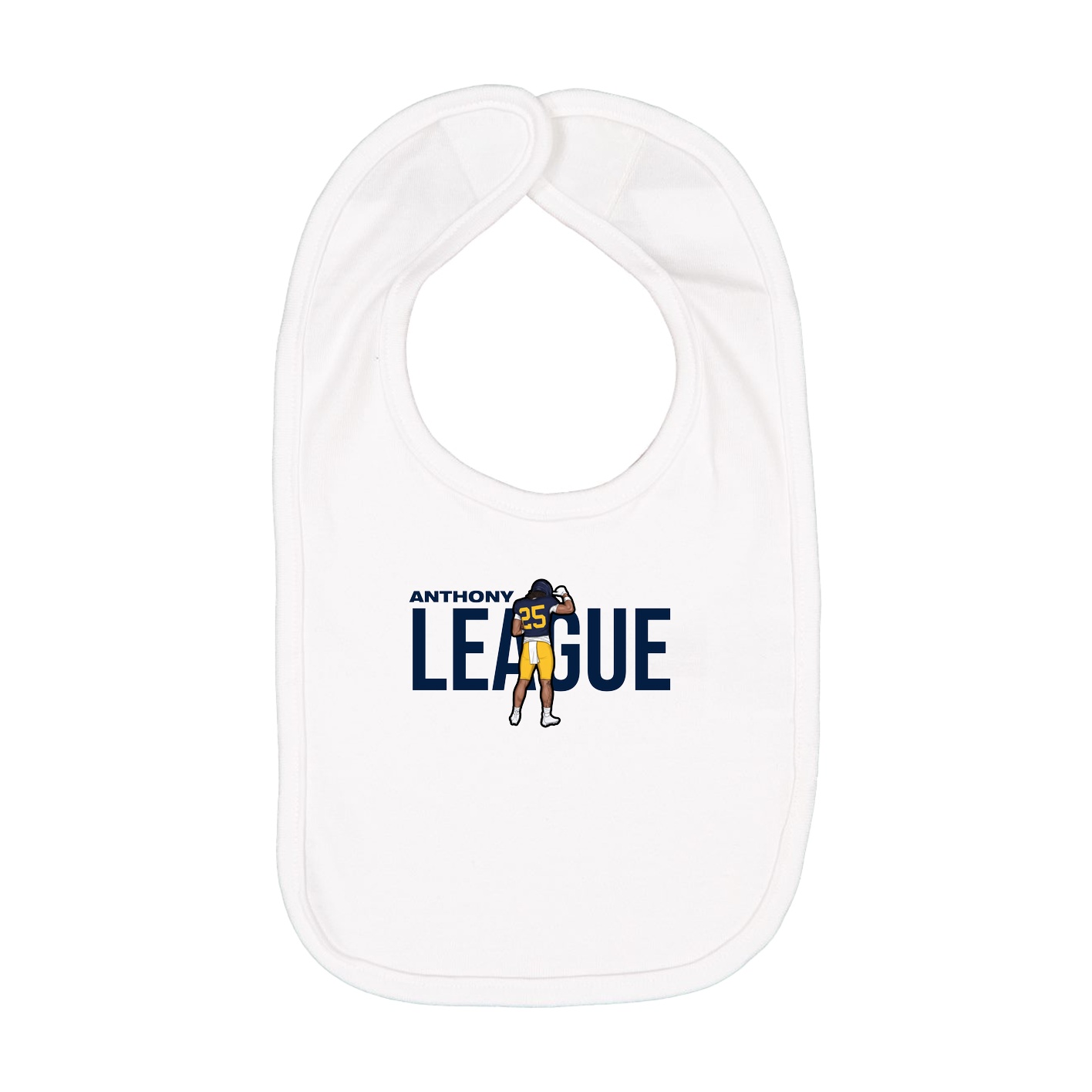 Infant Bib — Player Name in White