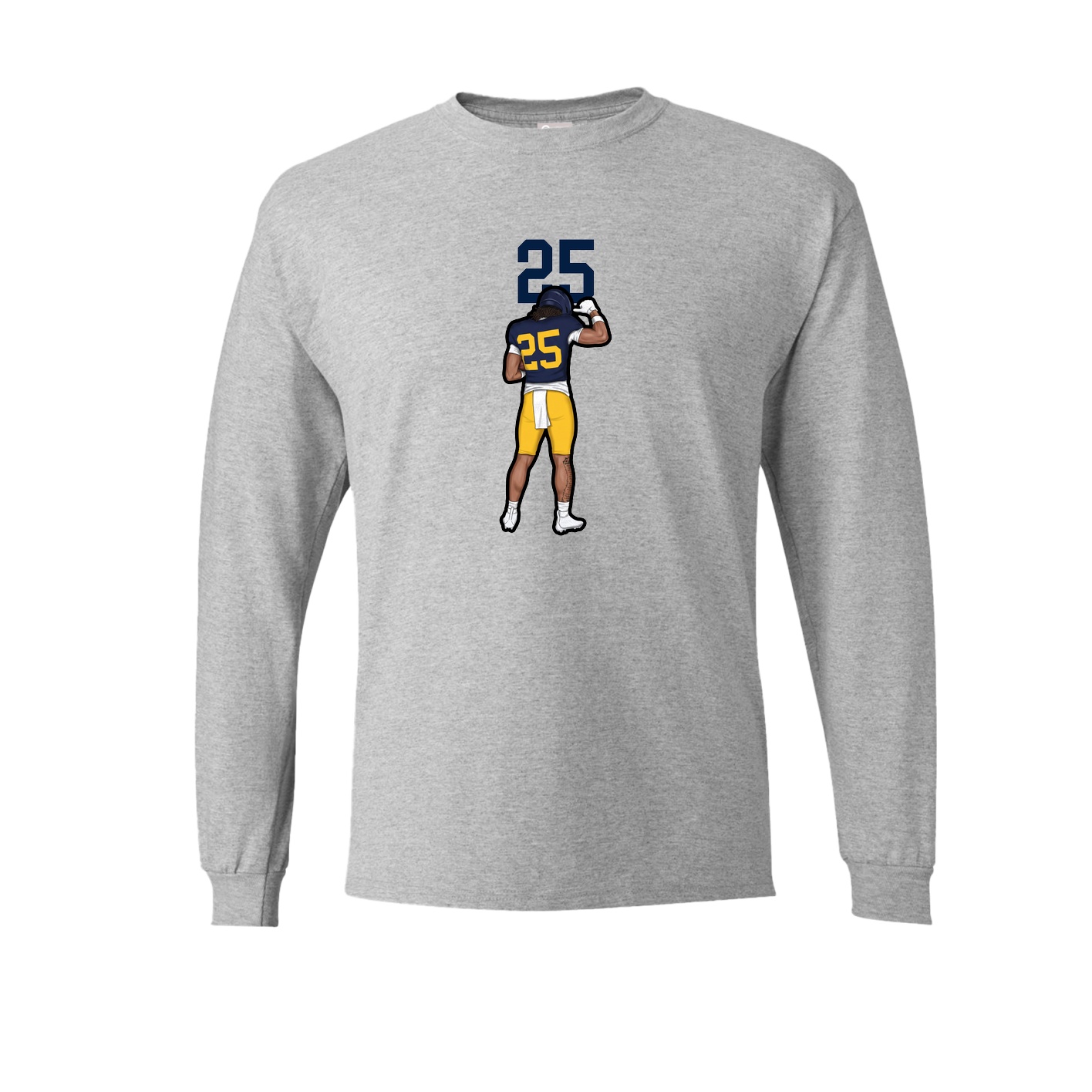 Long Sleeve Tee — Number Top in Grey