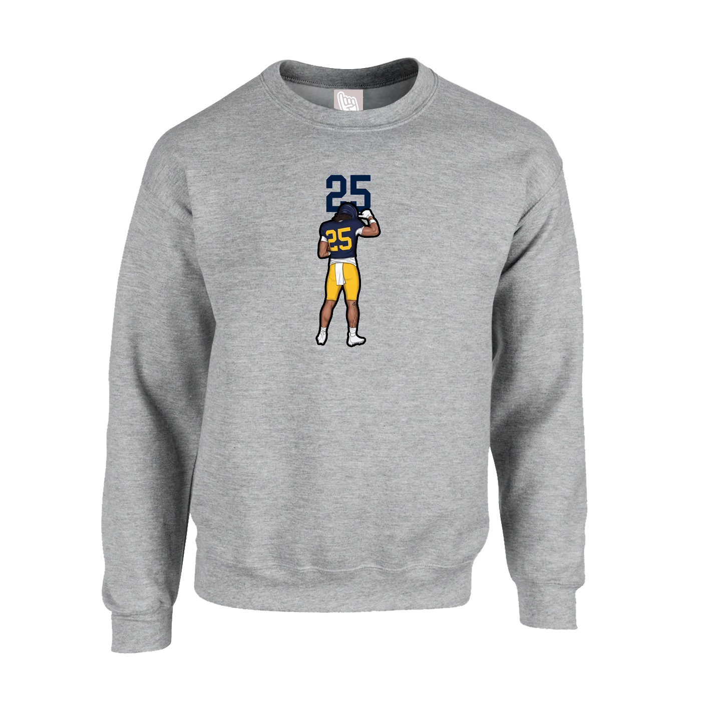 Fleece Crew — Number Top in Grey
