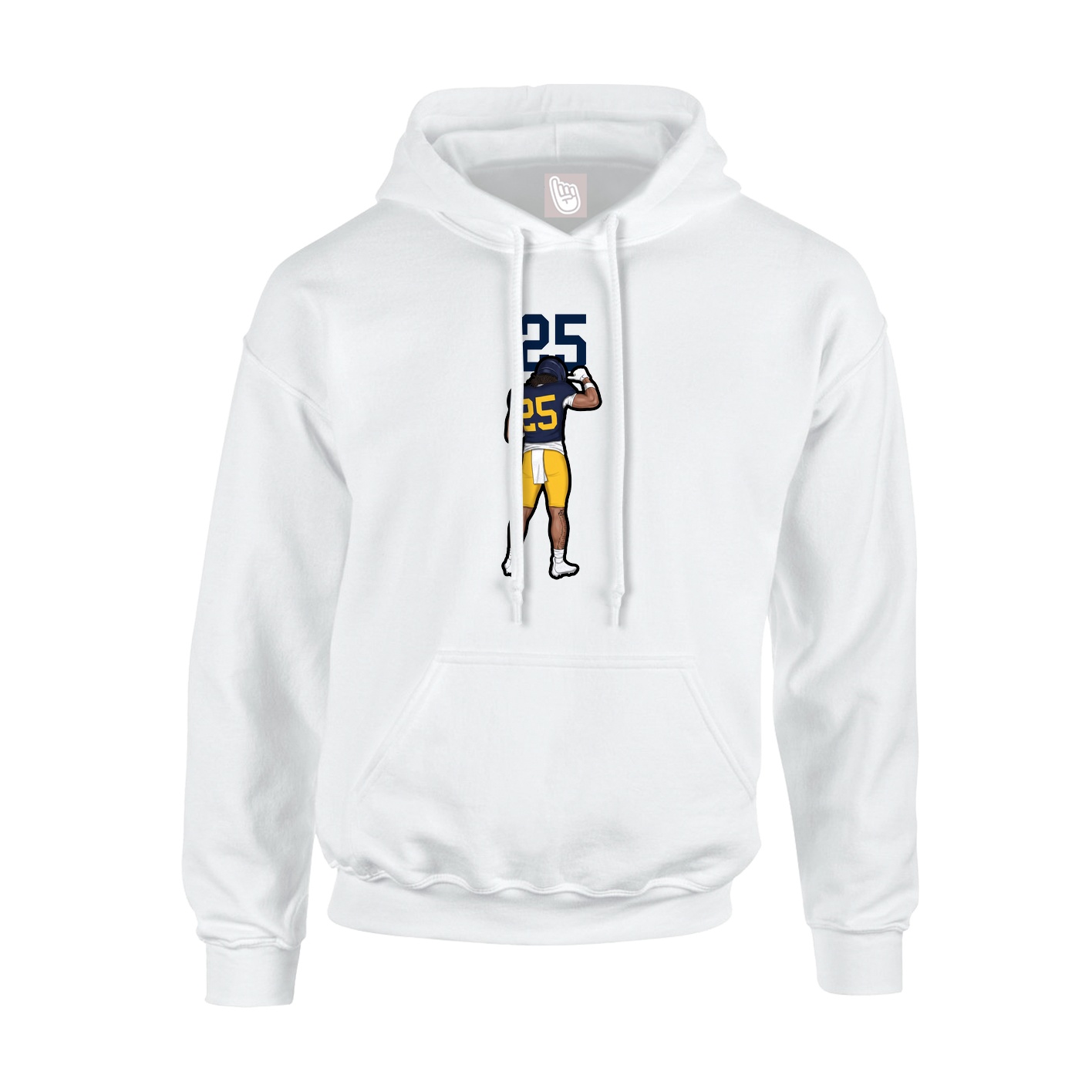 Youth Hoodie — Number Top in White