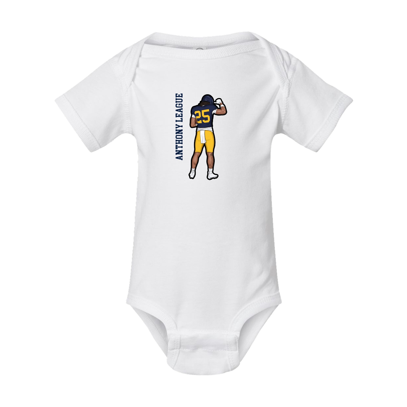 Baby Onesie — Name Vertical in White