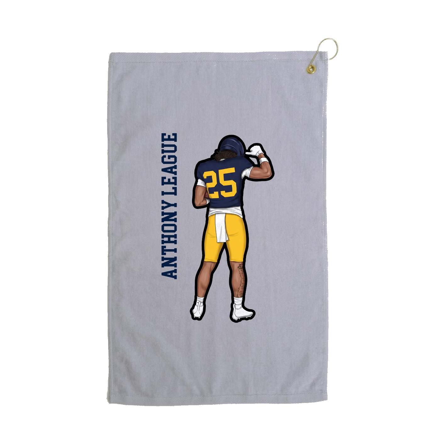 Golf Towel — Name Vertical in Grey