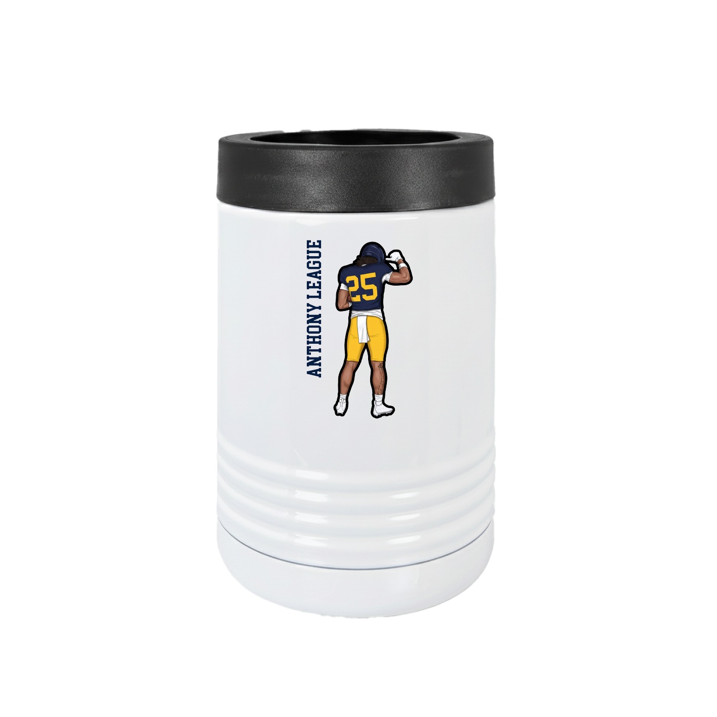 Beverage Holder — Name Vertical in White