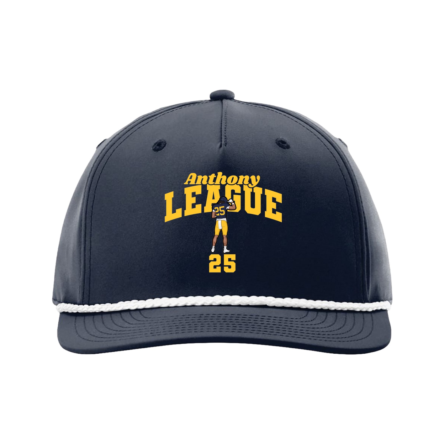 Five-Panel Classic Rope Cap — Signature Arch in Navy