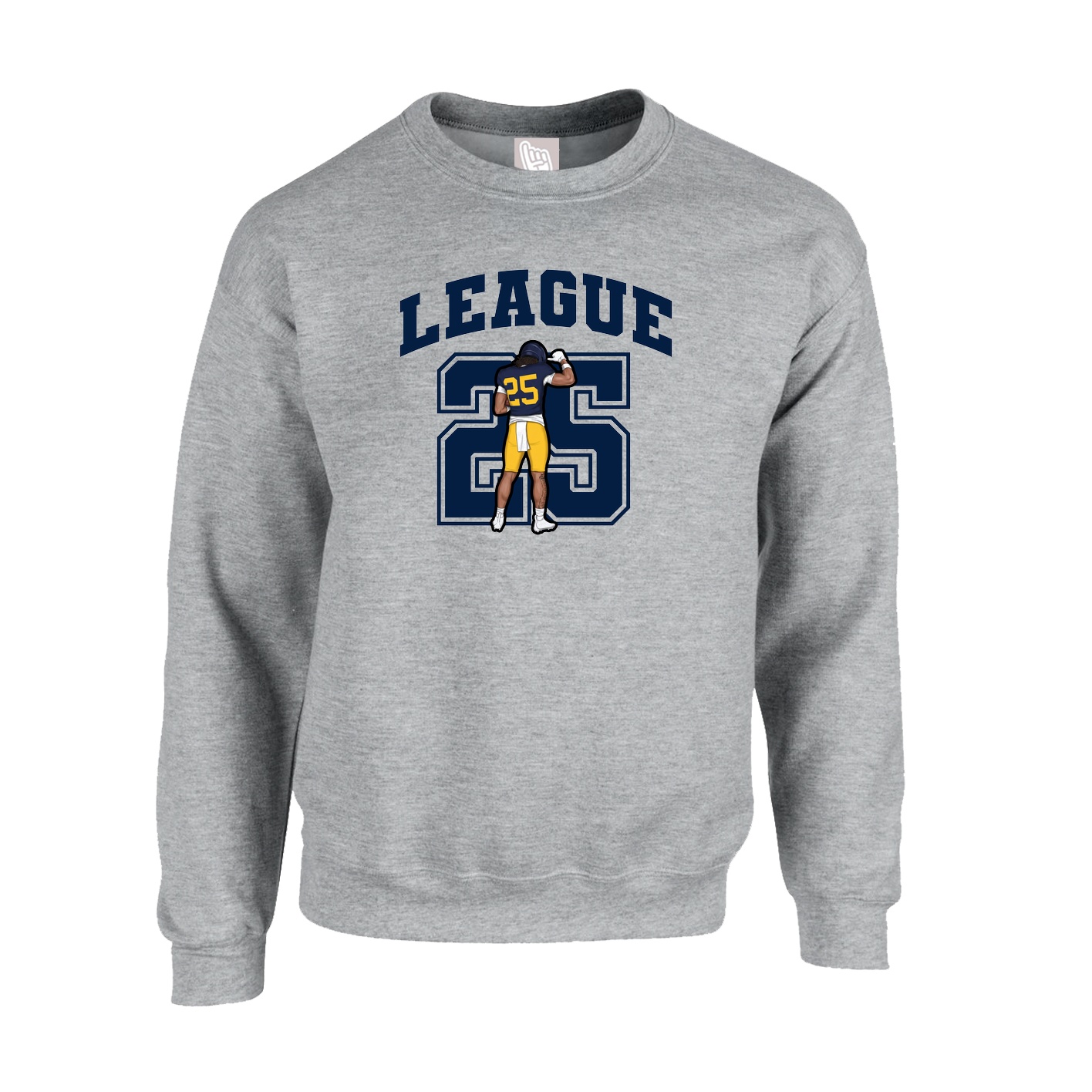 Fleece Crew — Number in Grey
