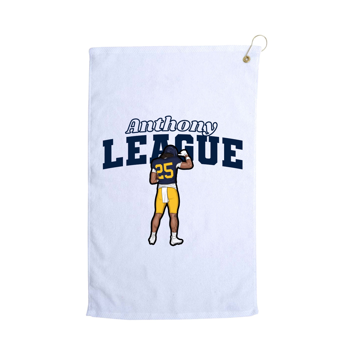 Golf Towel — Name Arch in White