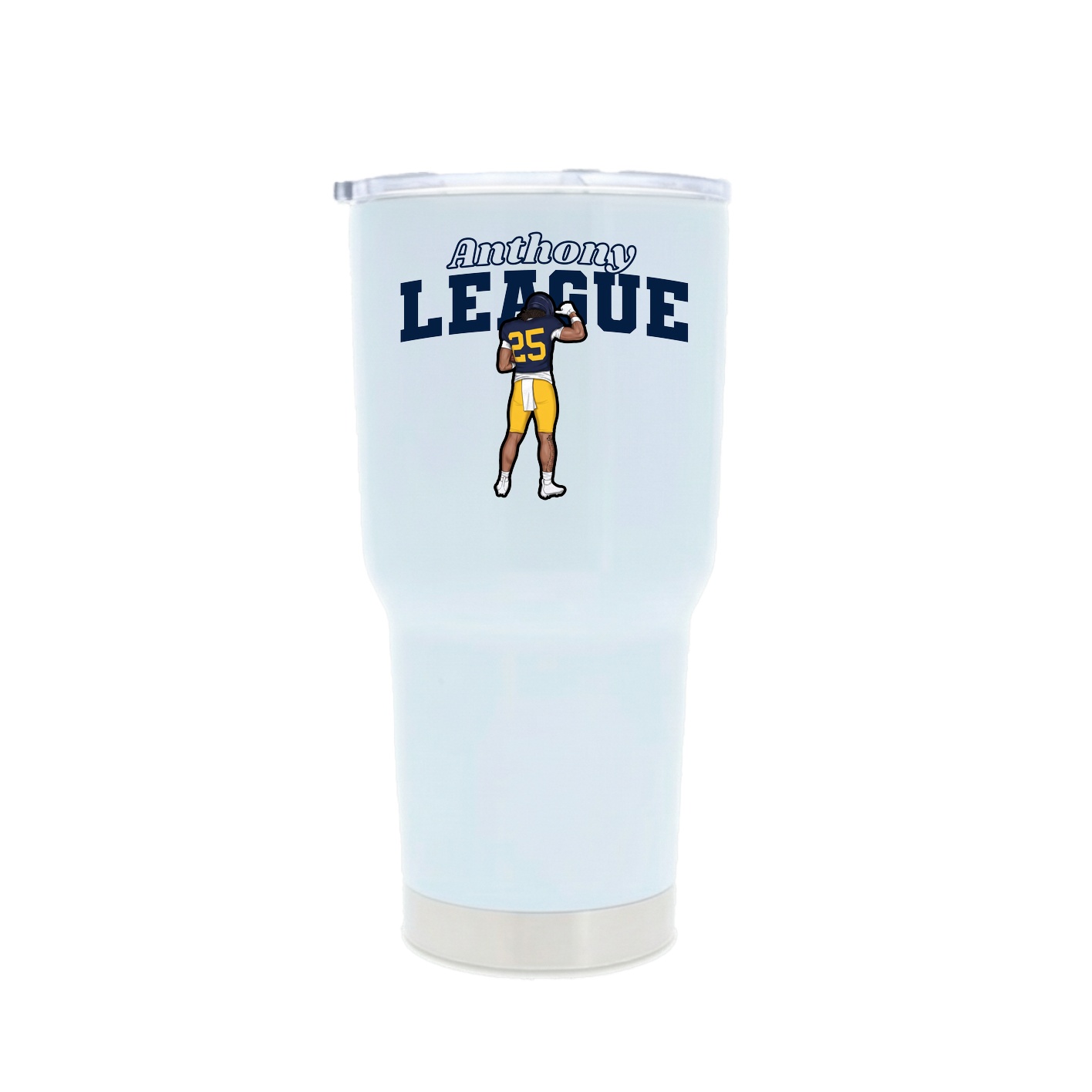 30oz Stainless Steel Tumbler — Name Arch in White