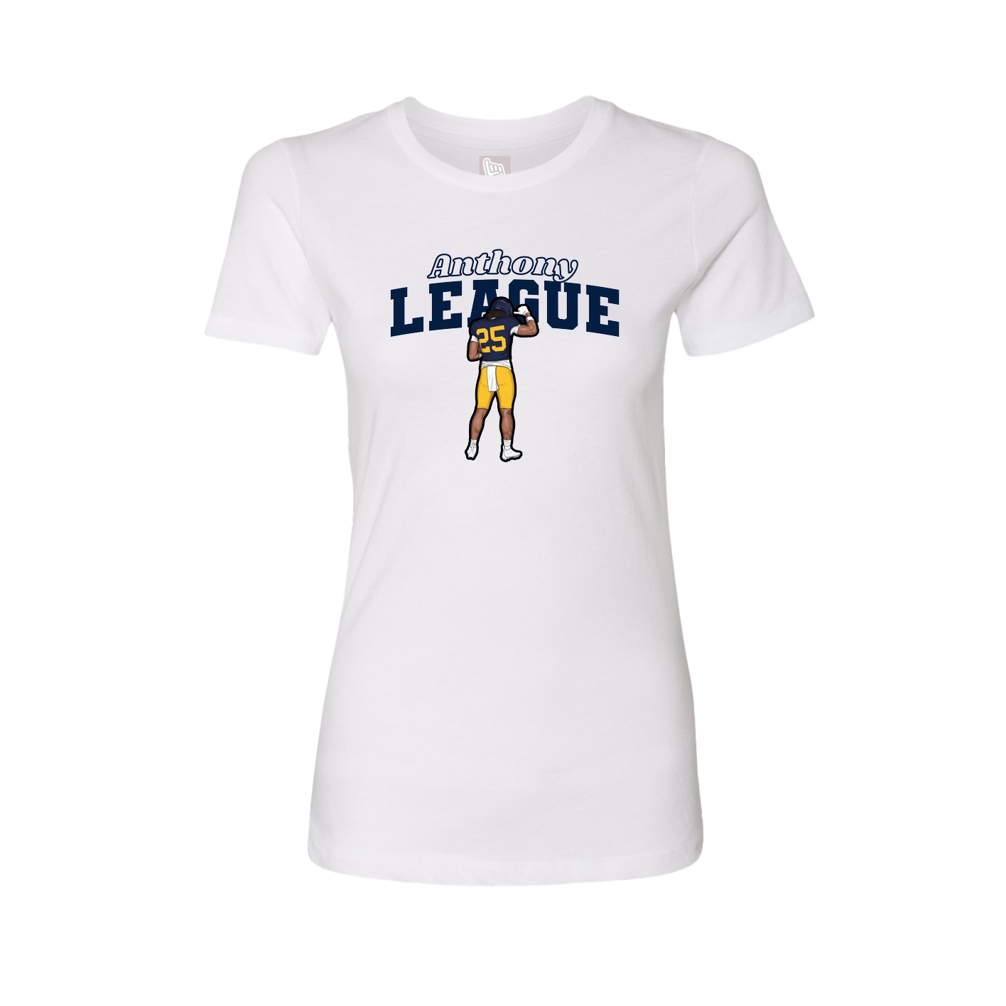 Fitted Women's Tee — Name Arch in White