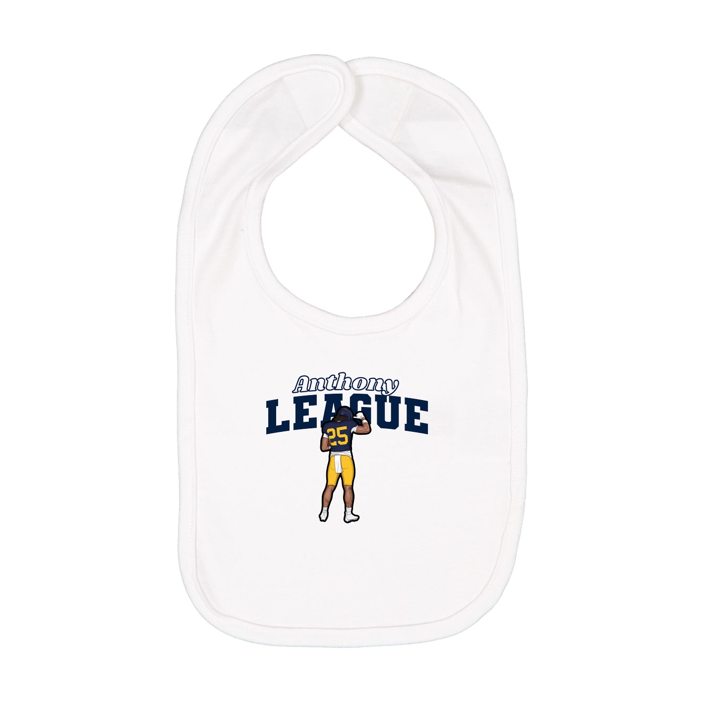 Infant Bib — Name Arch in White