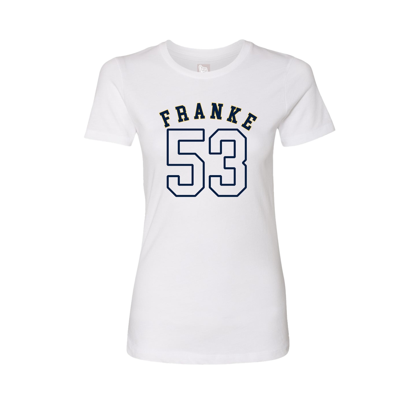Fitted Women's Tee — Shirsey Arch in White