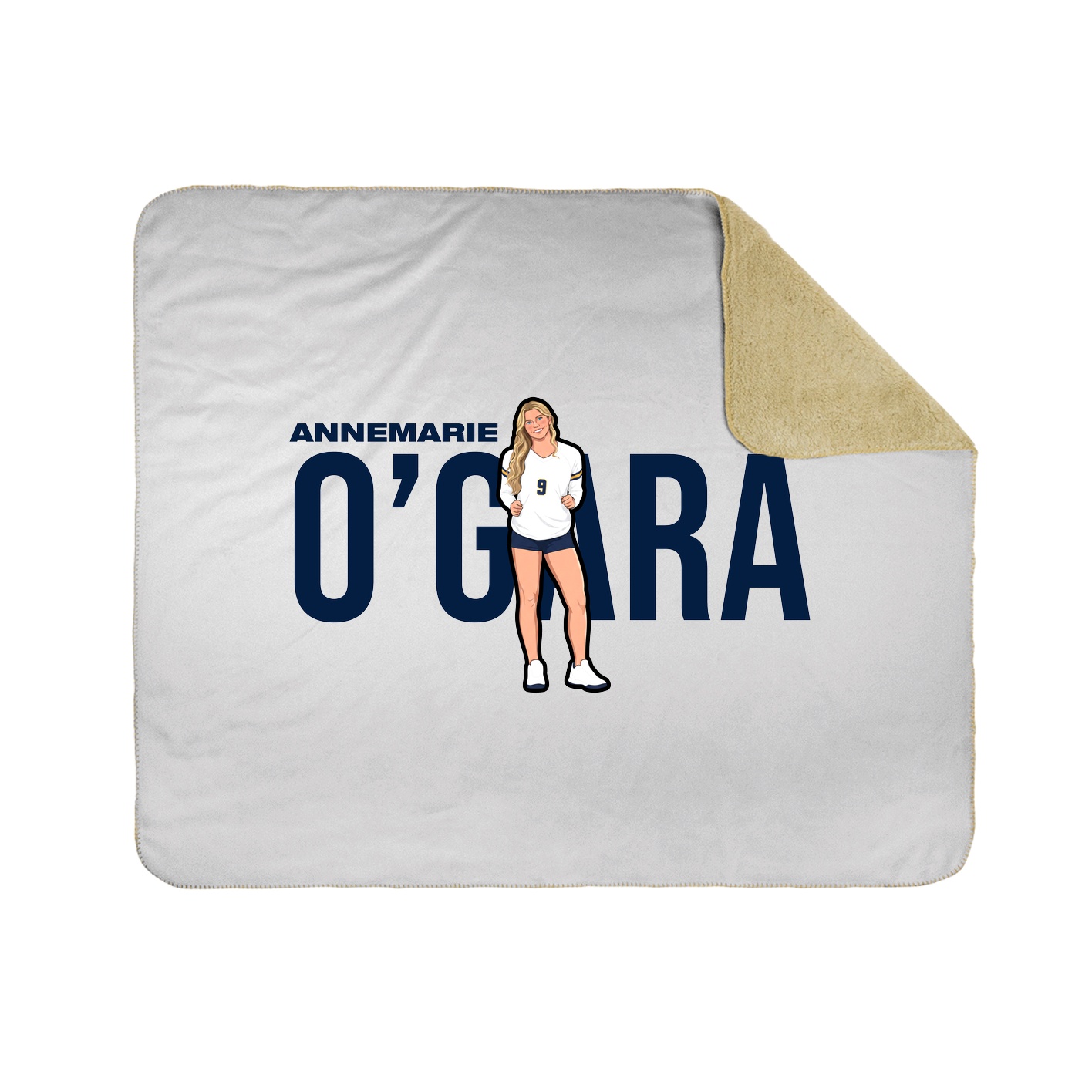 Throw Blanket — Player Name in White