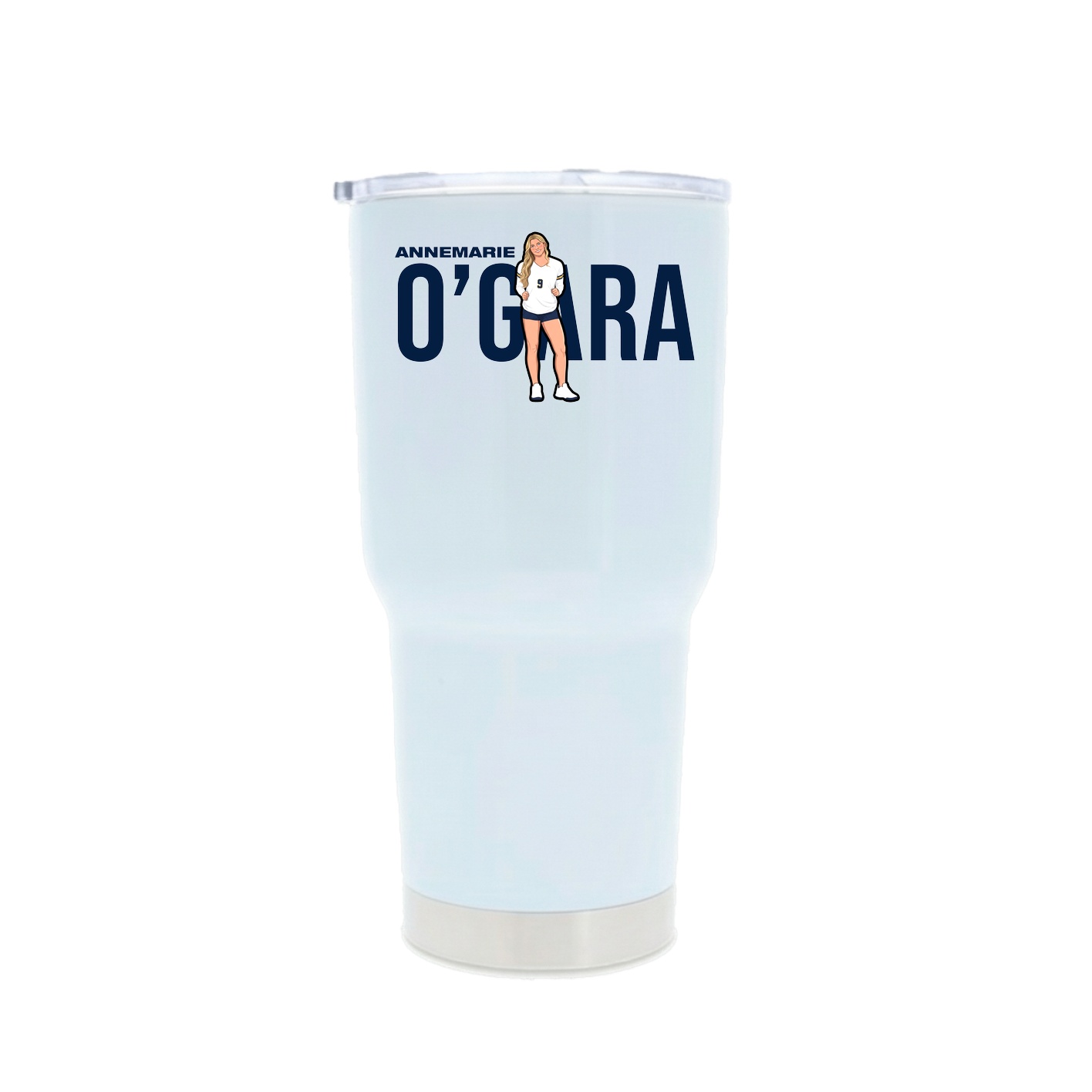 30oz Stainless Steel Tumbler — Player Name in White
