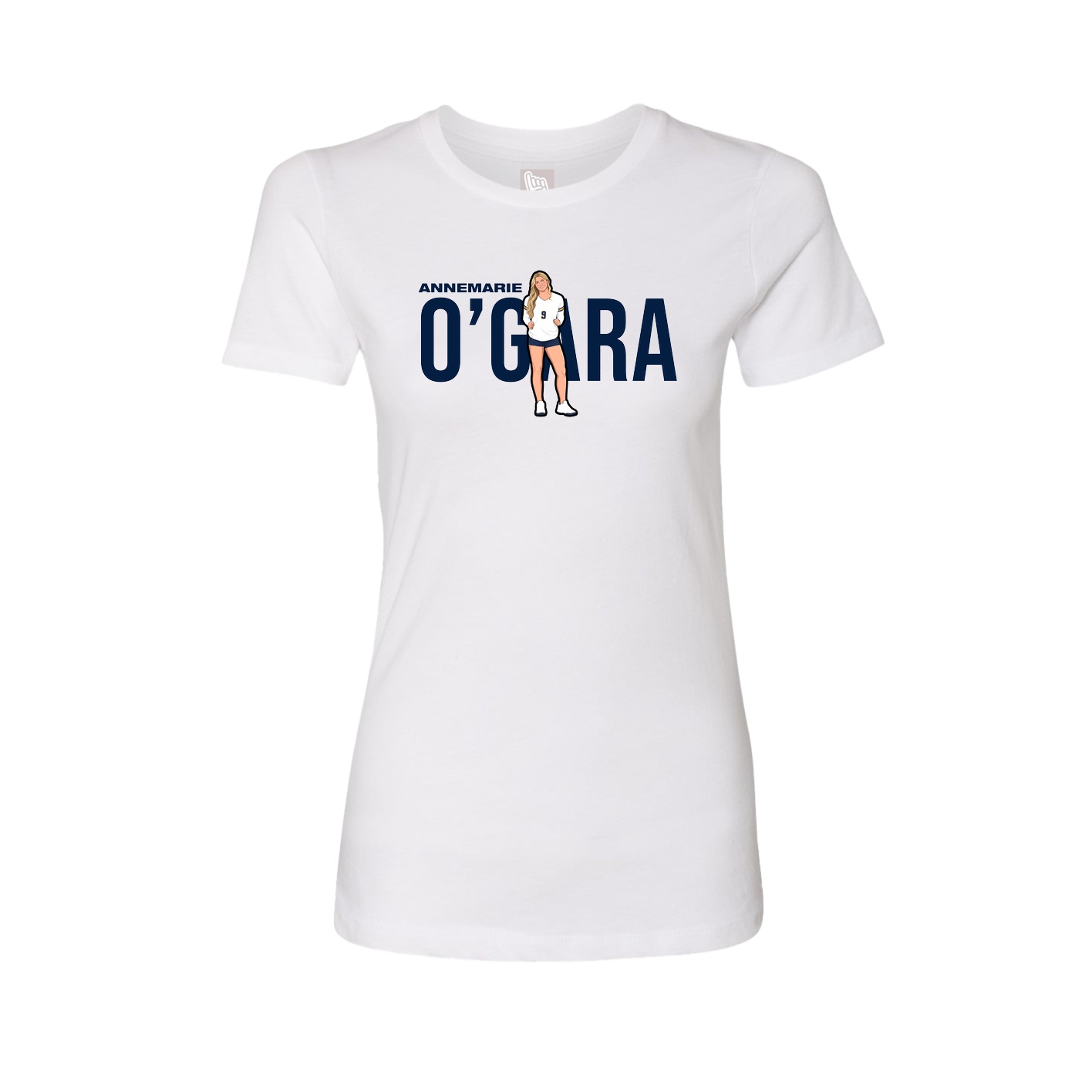 Fitted Women's Tee — Player Name in White