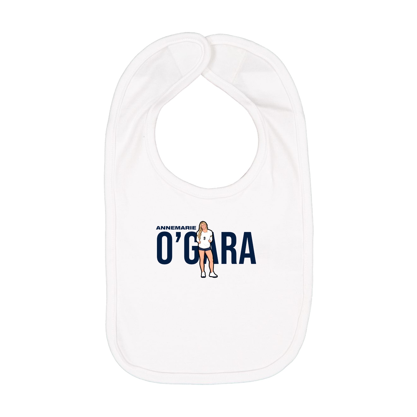 Infant Bib — Player Name in White