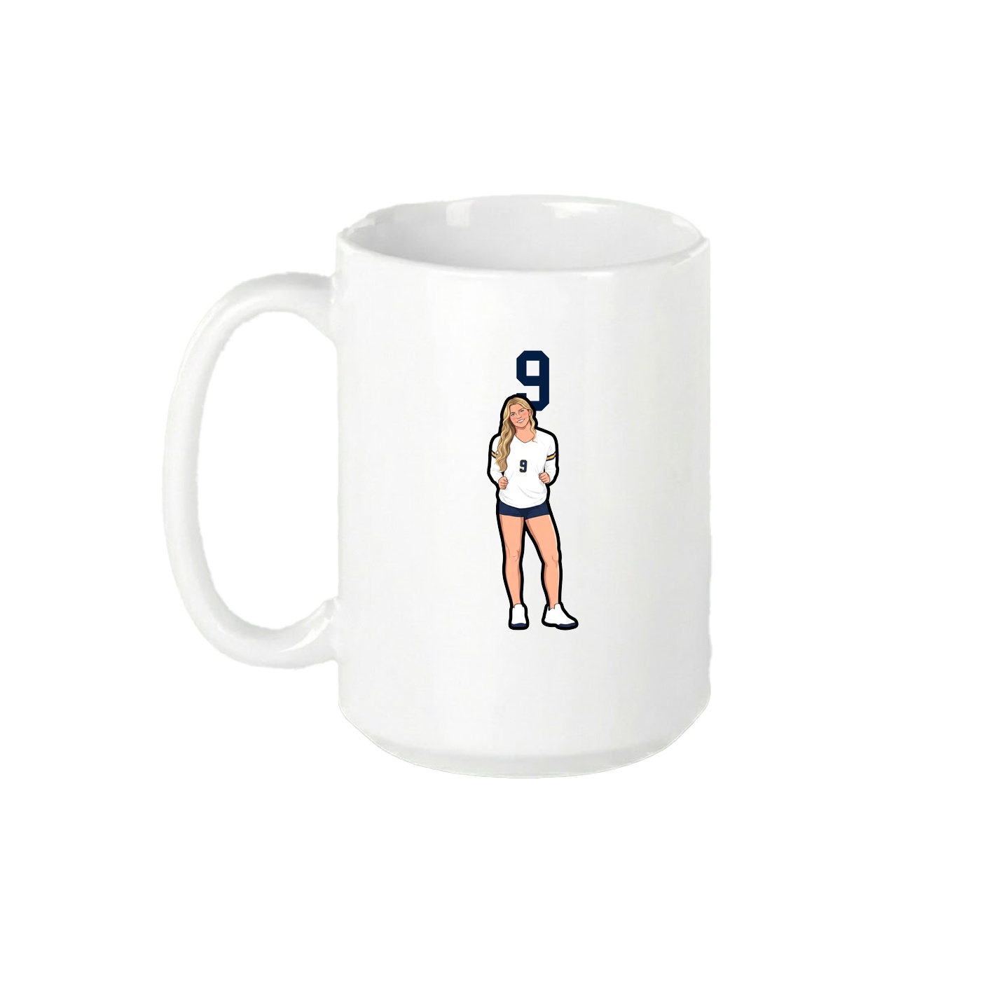 15oz Coffee Mug — Number Top in White