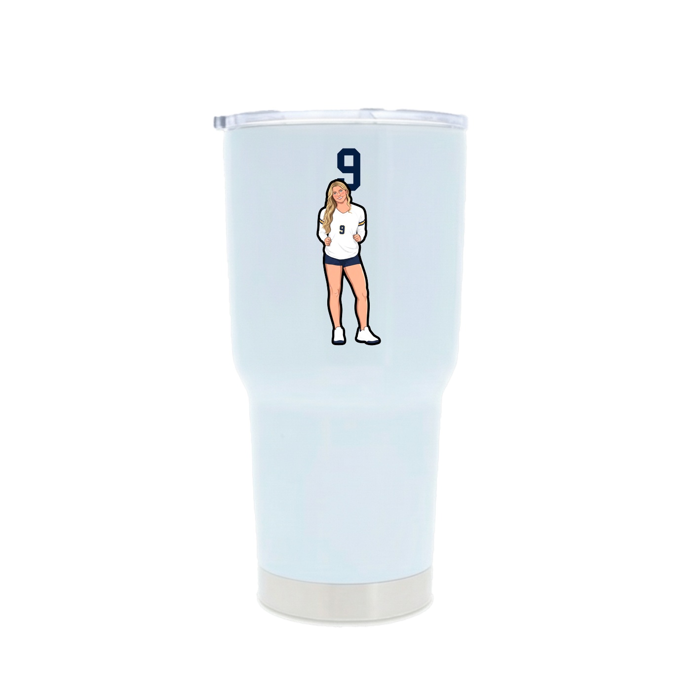 30oz Stainless Steel Tumbler — Number Top in White